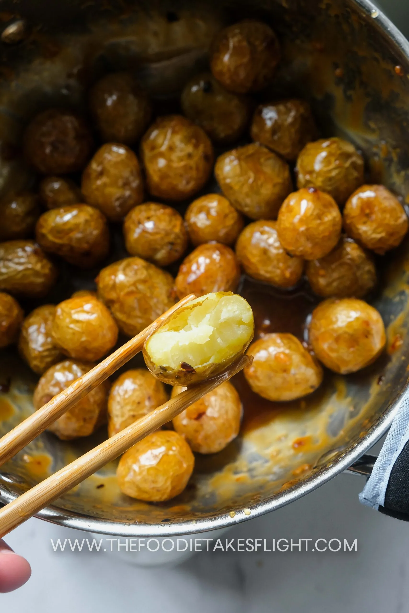 Chili Garlic Butter Glazed Baby Potatoes