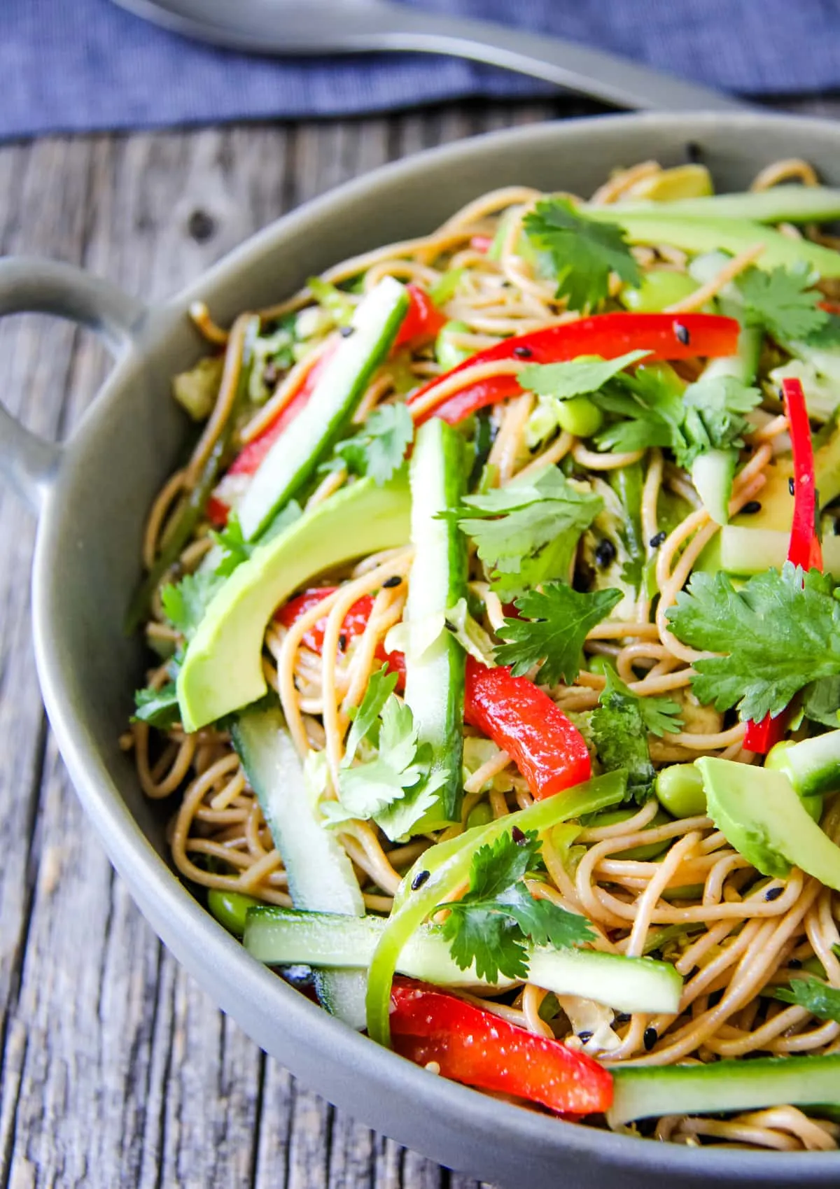 Chilled Noodle Salad with Ginger Wasabi Dressing