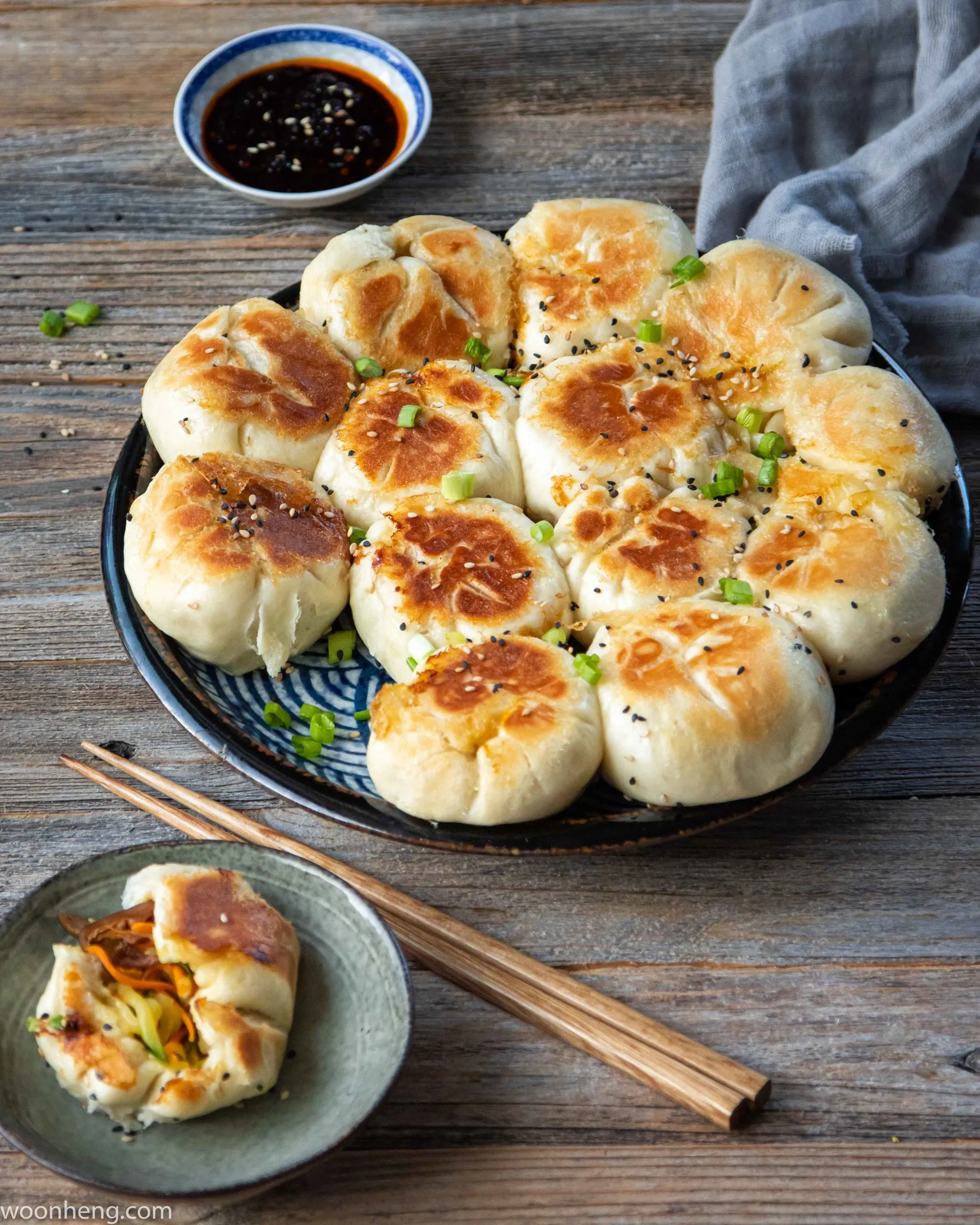 Chinese Bao with Orange Veggie Stir Fry