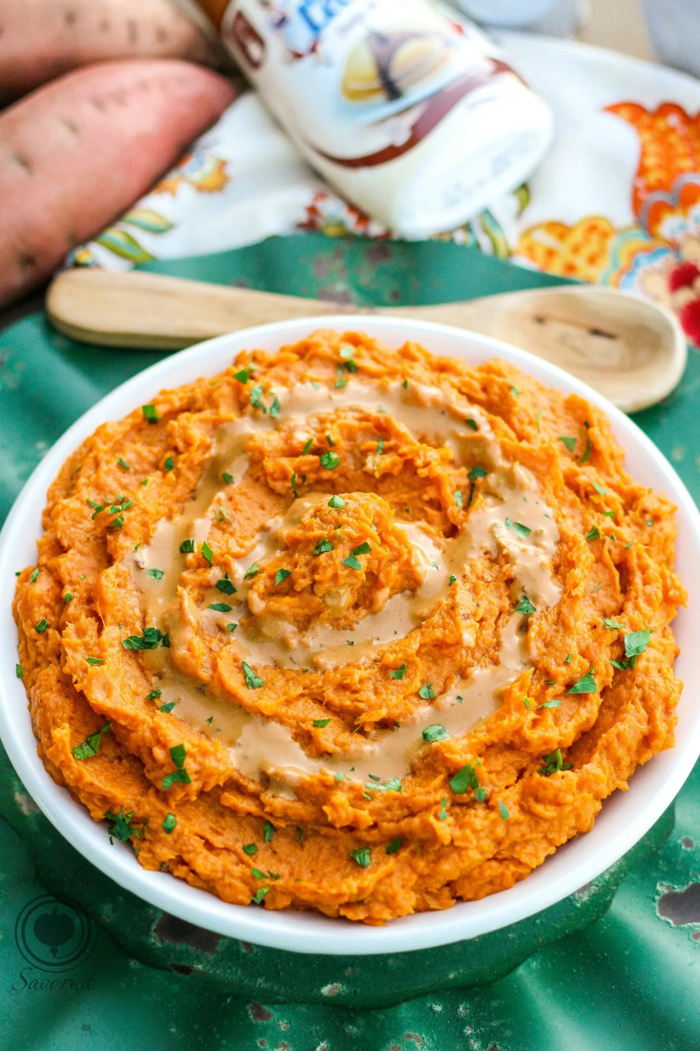 Chipotle Roasted Sweet Potatoes with Peanut Sauce