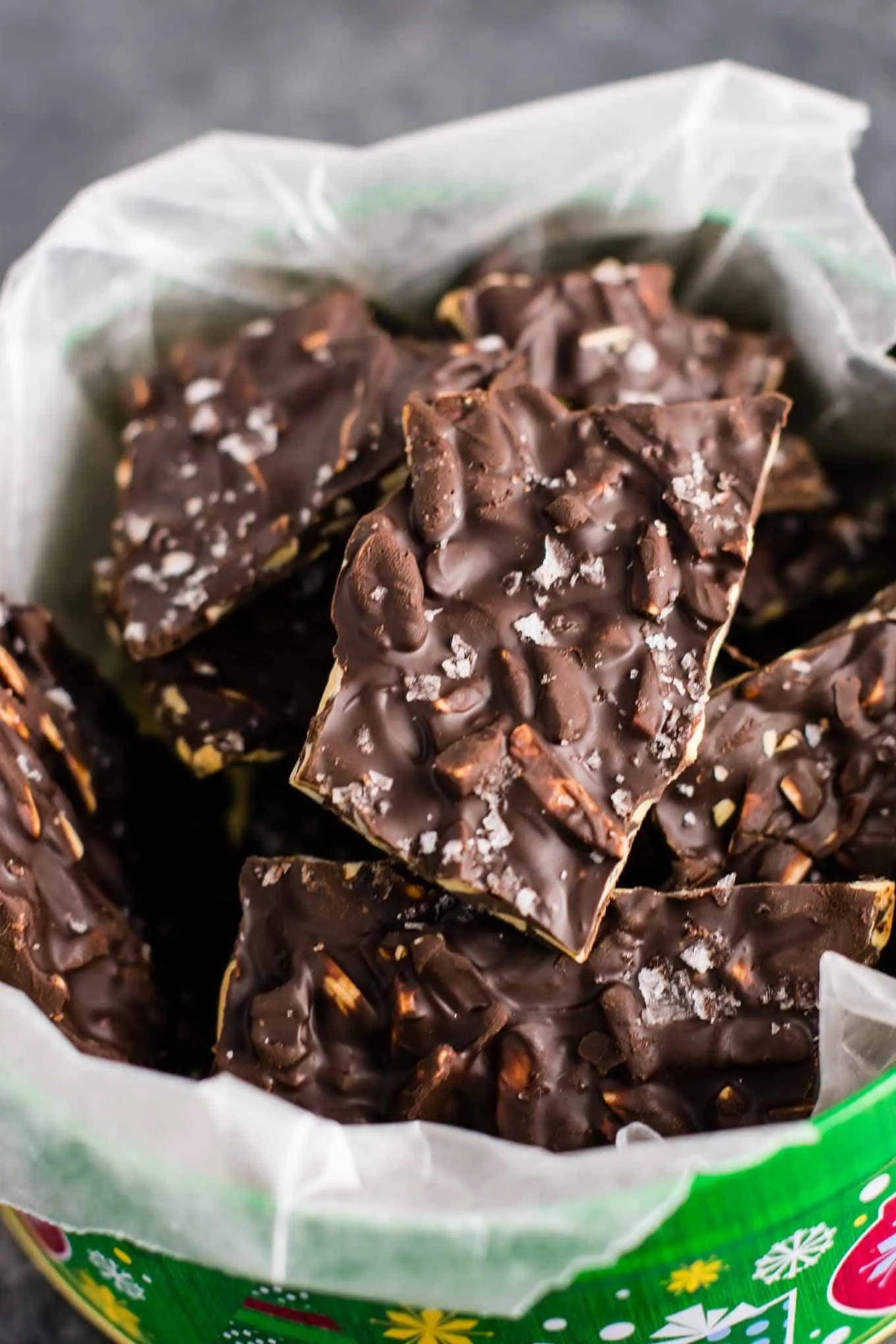 Chocolate Almond Bark with Sea Salt