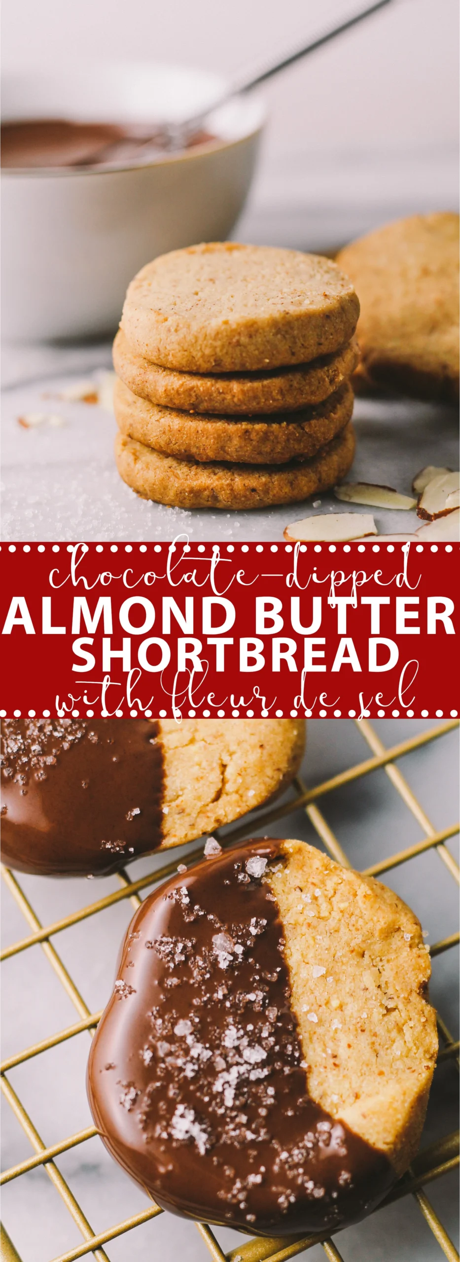 Chocolate Almond Butter Shortbread Cookies
