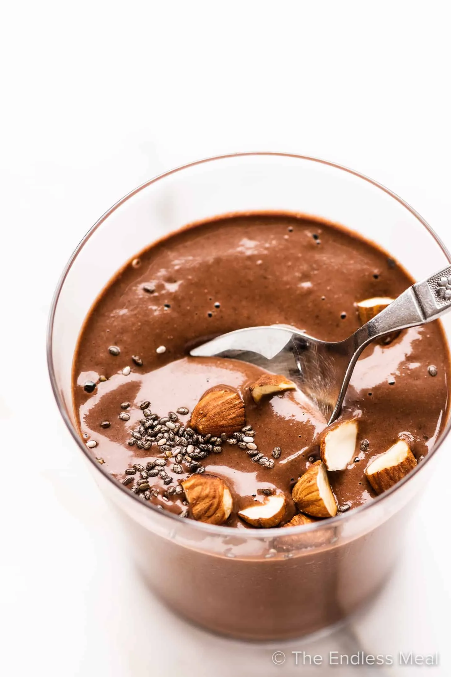 Chocolate Almond Chia Seed Smoothie