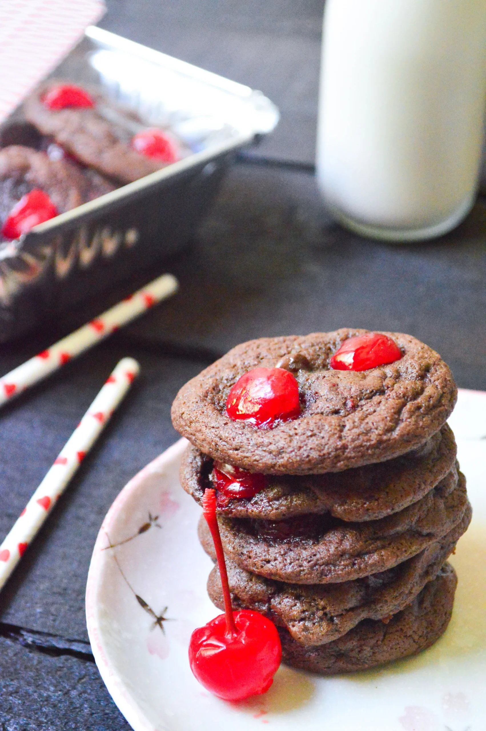 Chocolate Cherry Cookies in a Jar