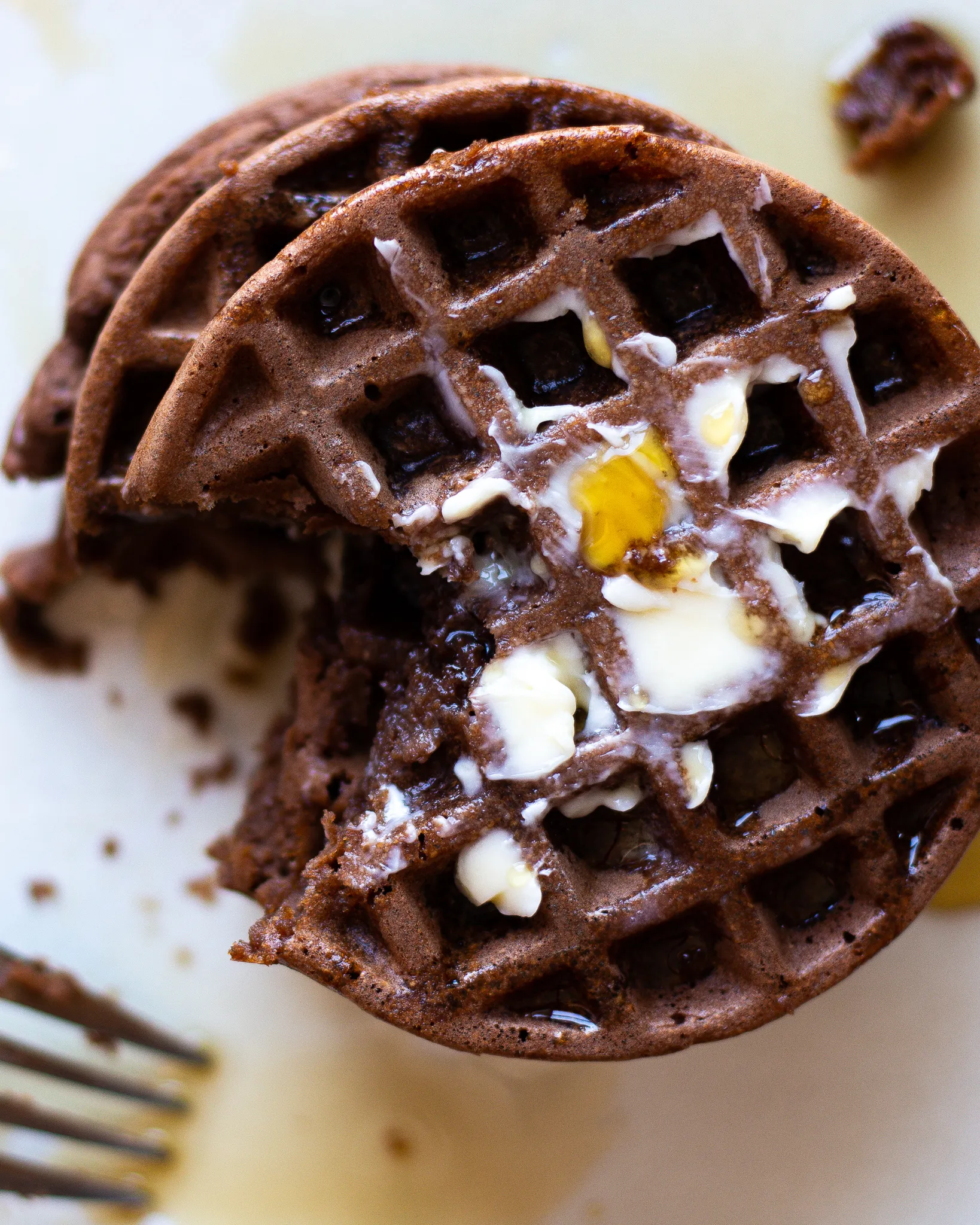 Chocolate Chickpea Waffles (Gluten Free, Dairy Free)