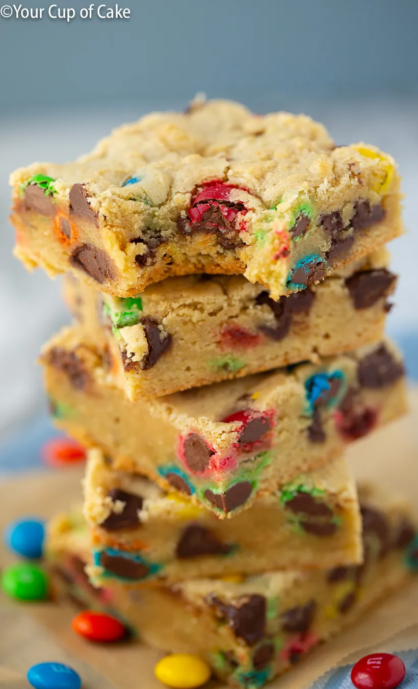 Chocolate Chip M&M Cookie Bars