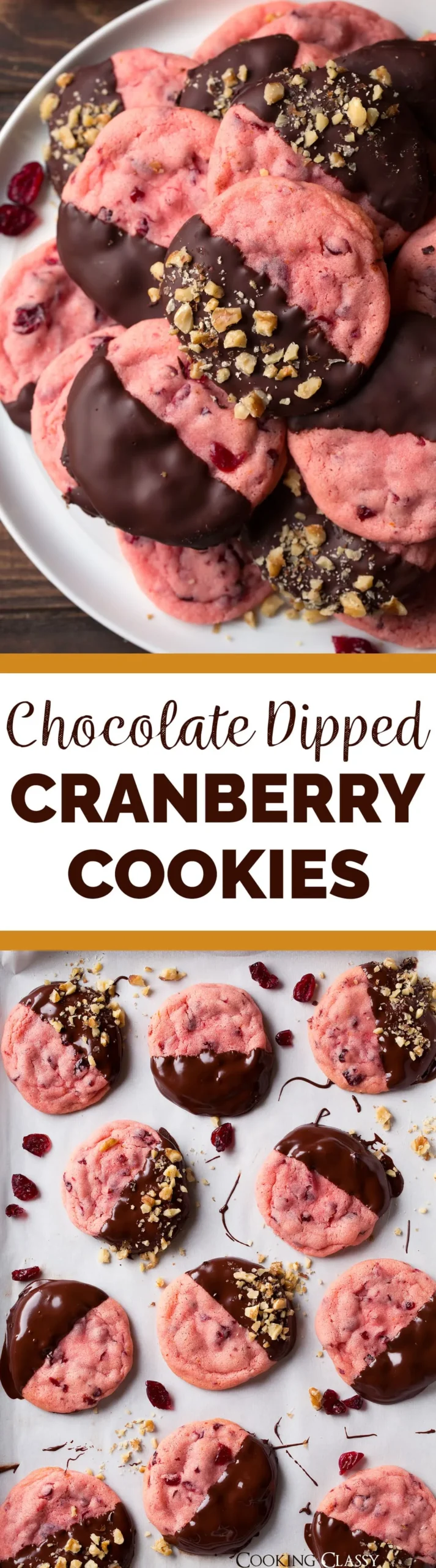 Chocolate Dipped Cranberry Cookies