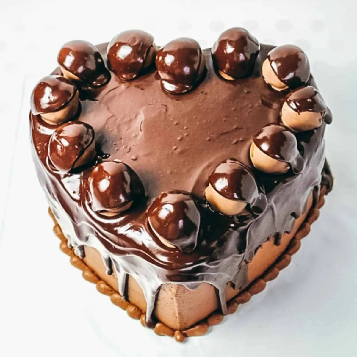 Chocolate Heart Cake Ball Cake with Pourable Ganache