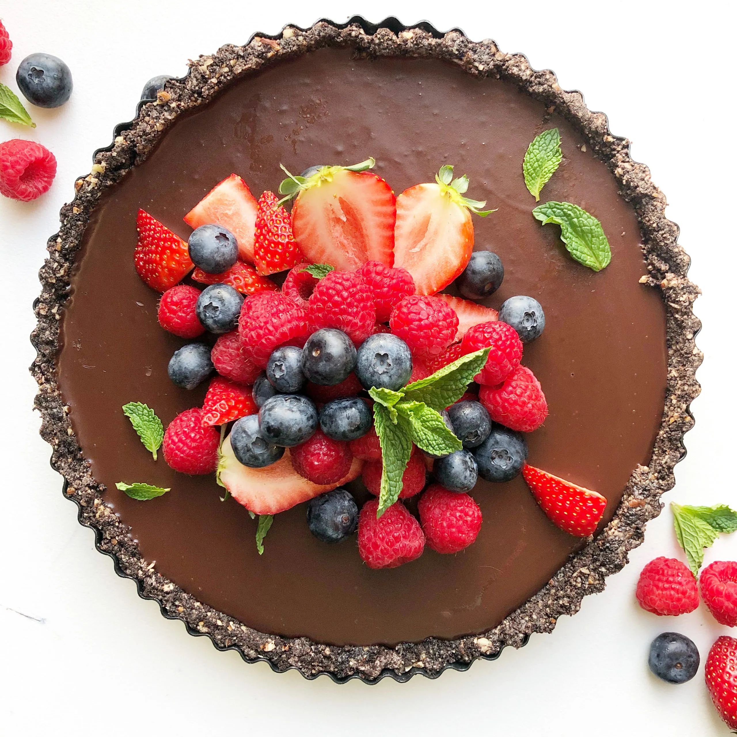 Chocolate Mosaic Fruit Tart