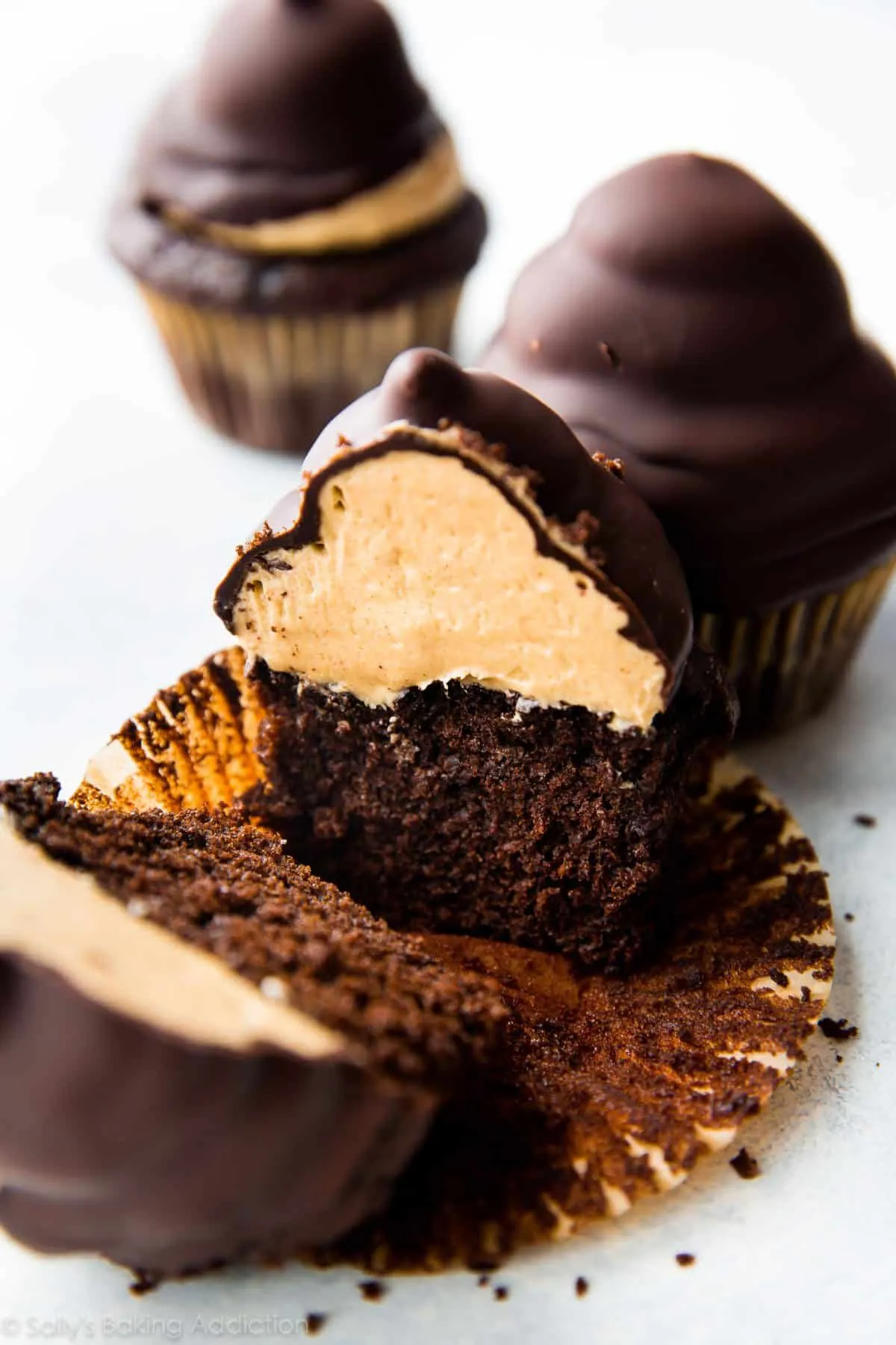 Chocolate Peanut Butter Hi Hat Cupcakes