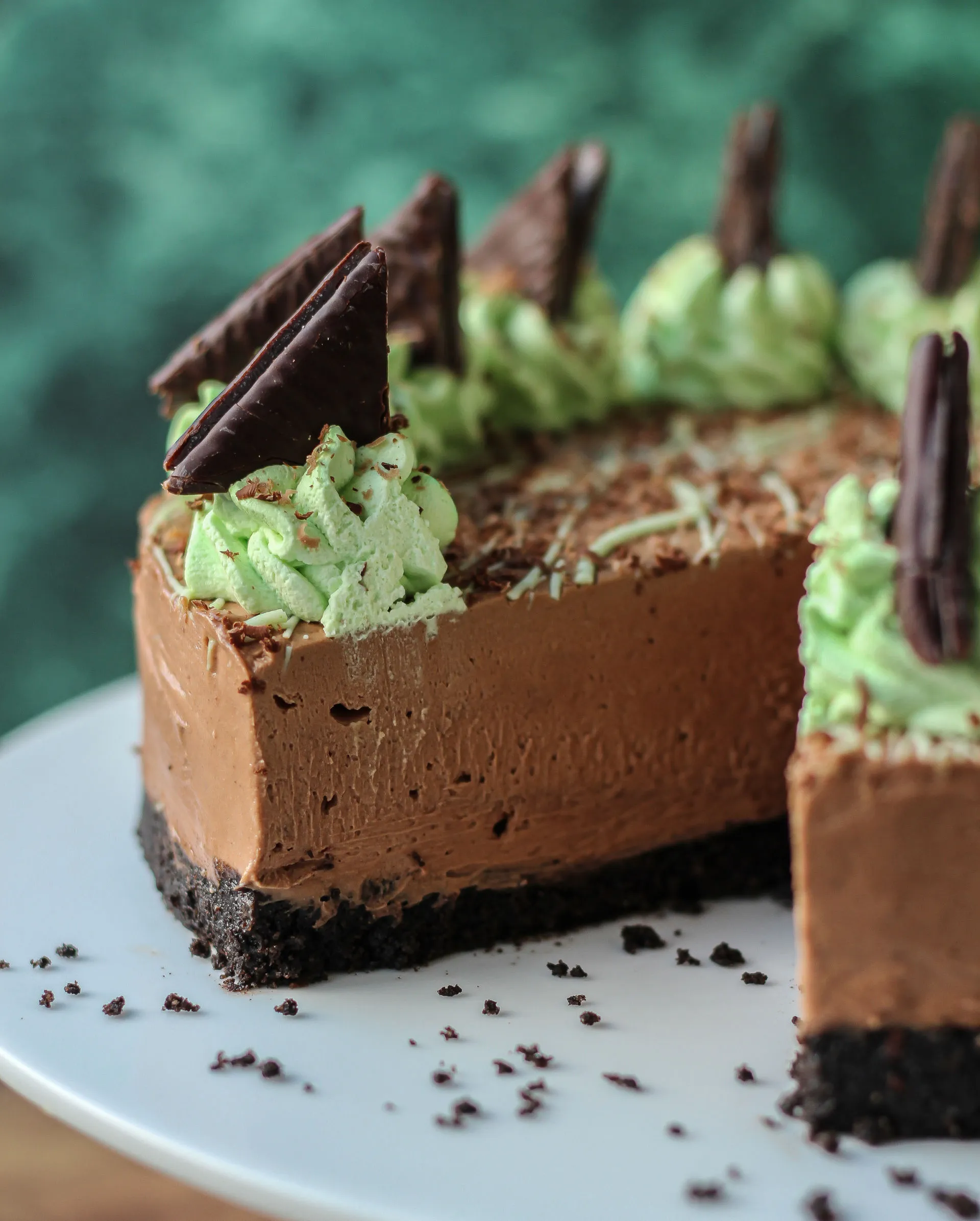 Chocolate Peppermint Cheesecake Cake