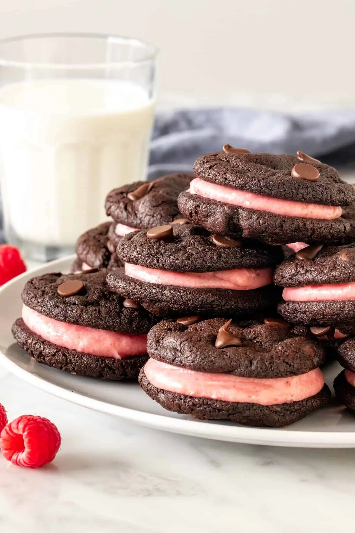 Chocolate Raspberry Stuffed Cookie