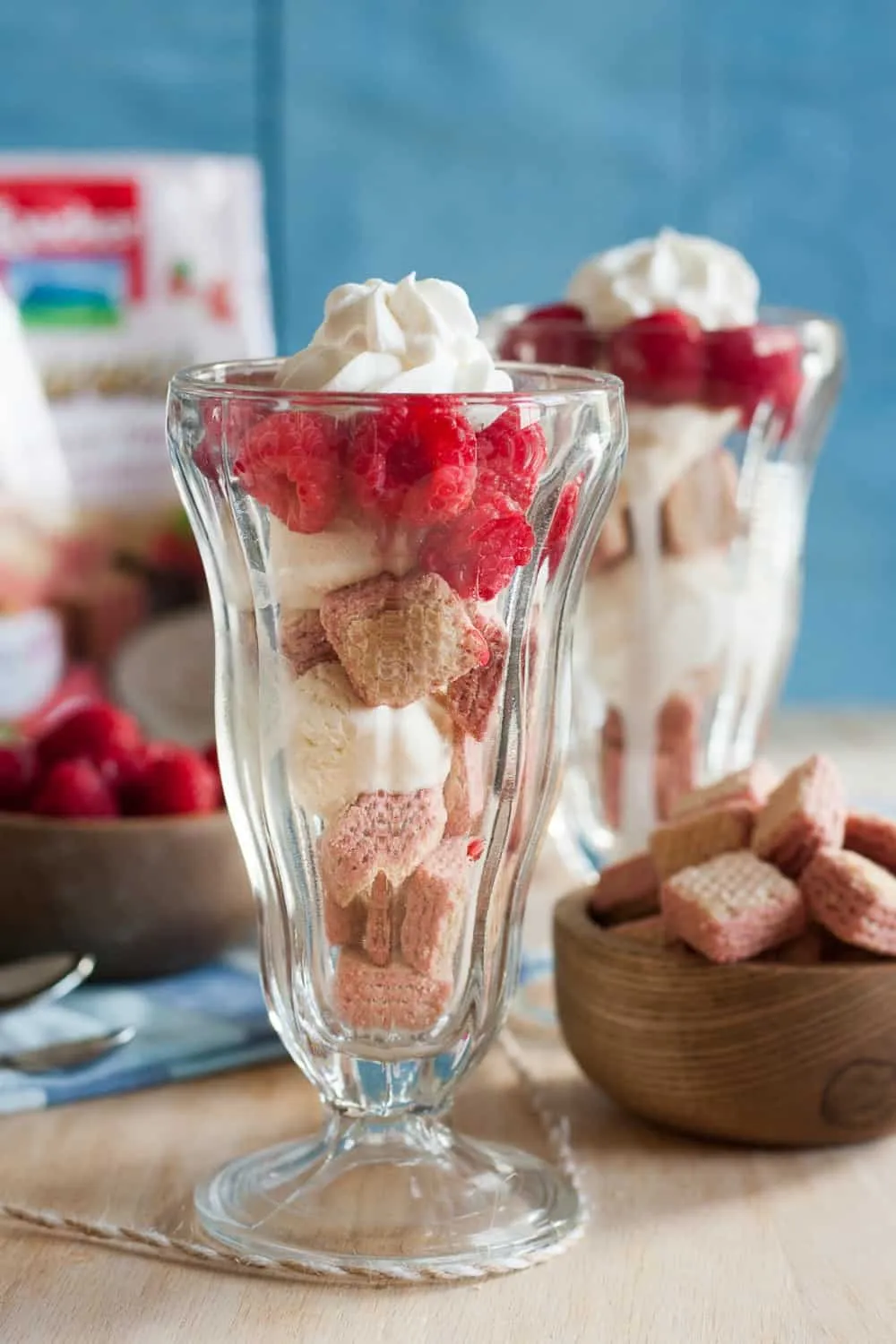 Chocolate Raspberry Toasted Ice Cream Parfait