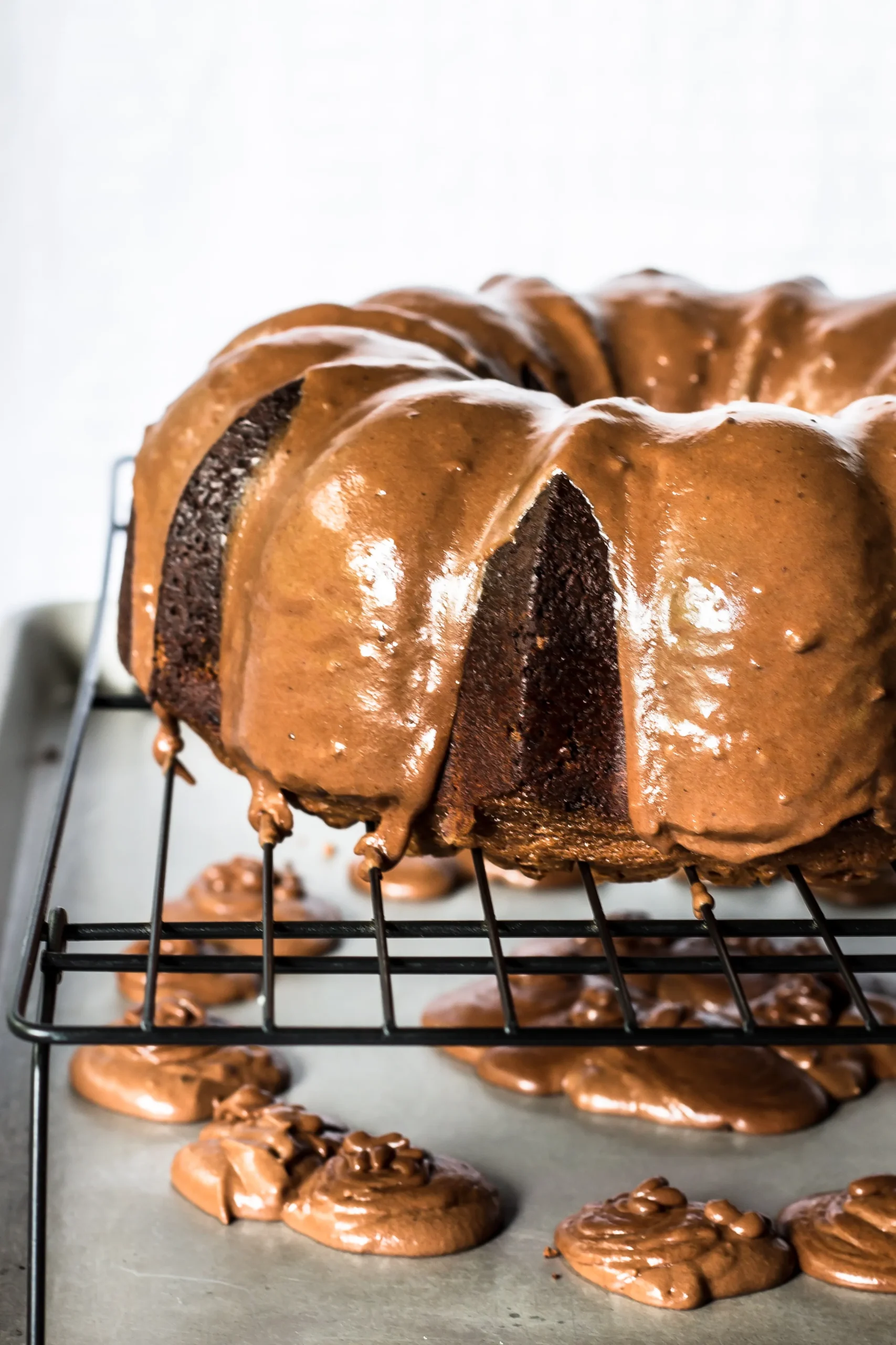 Chocolate Velvet Pound Cake with Chocolate Glaze