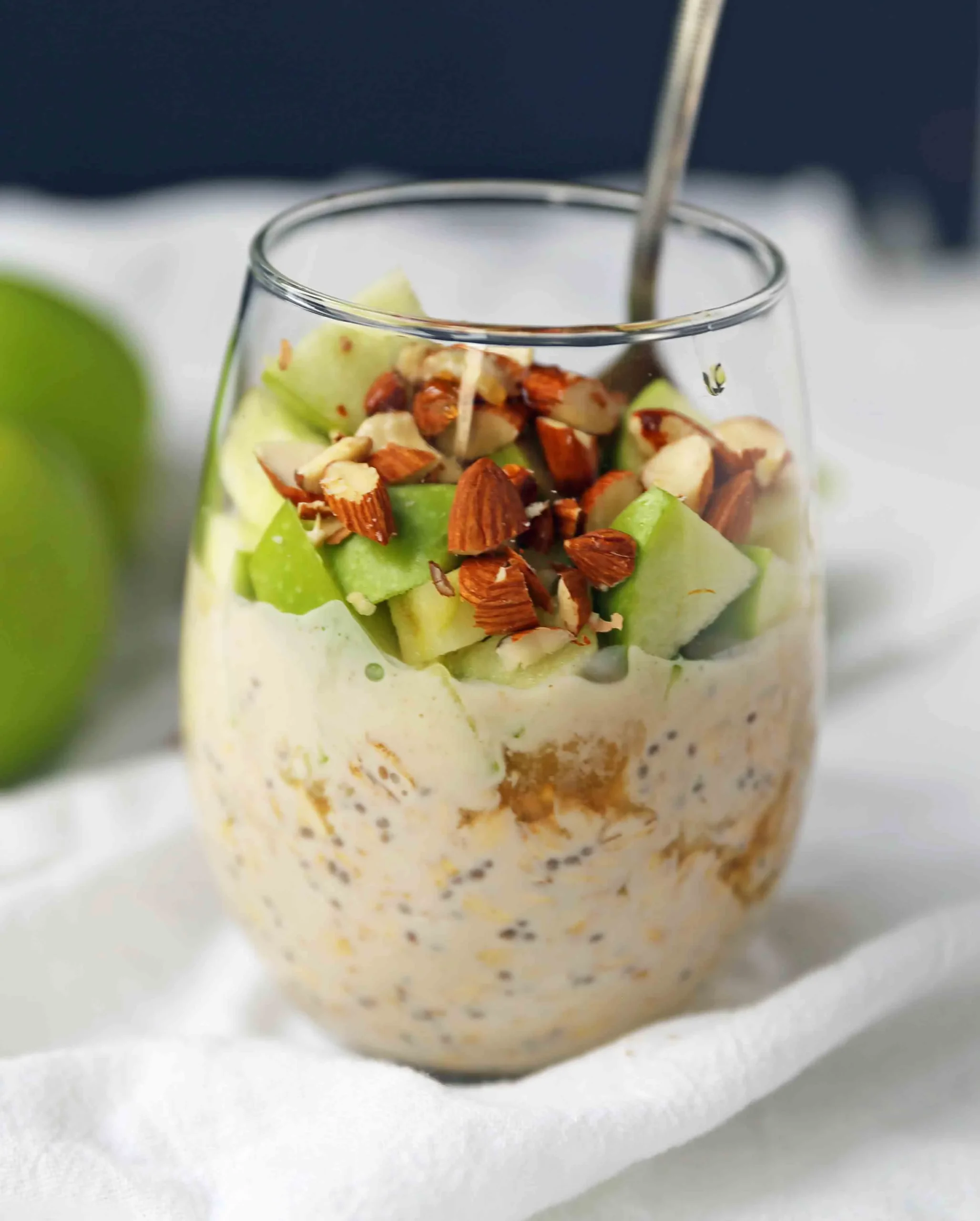 Chopped Apple Pie Overnight Oats with Greek Yogurt