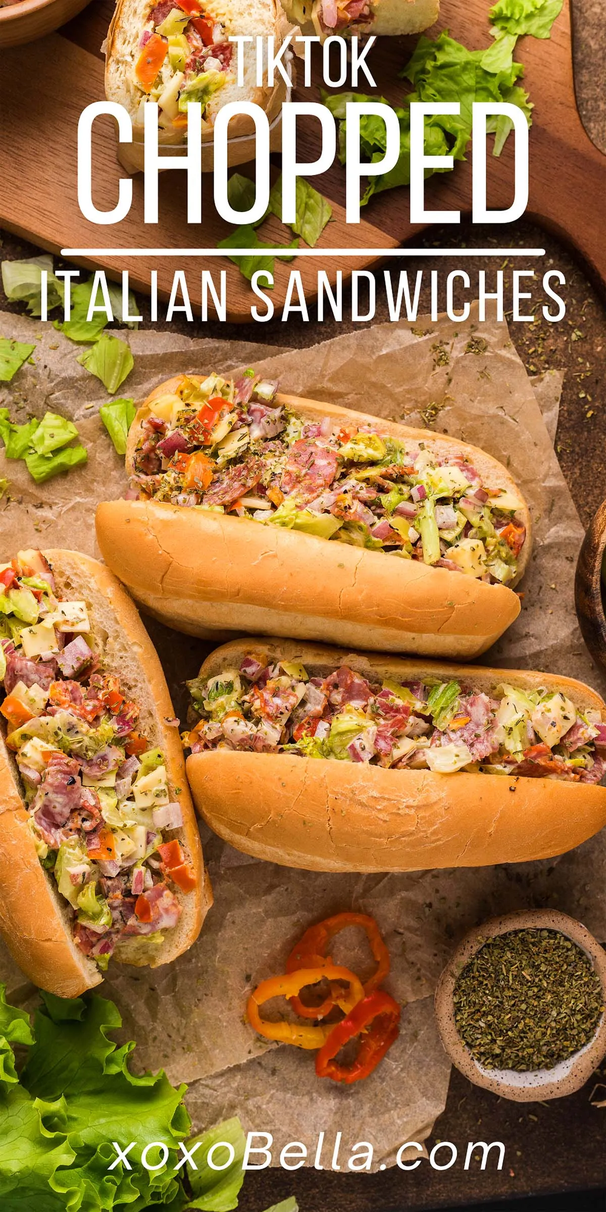 Chopped Italian Sandwiches Grinder Salad Subs