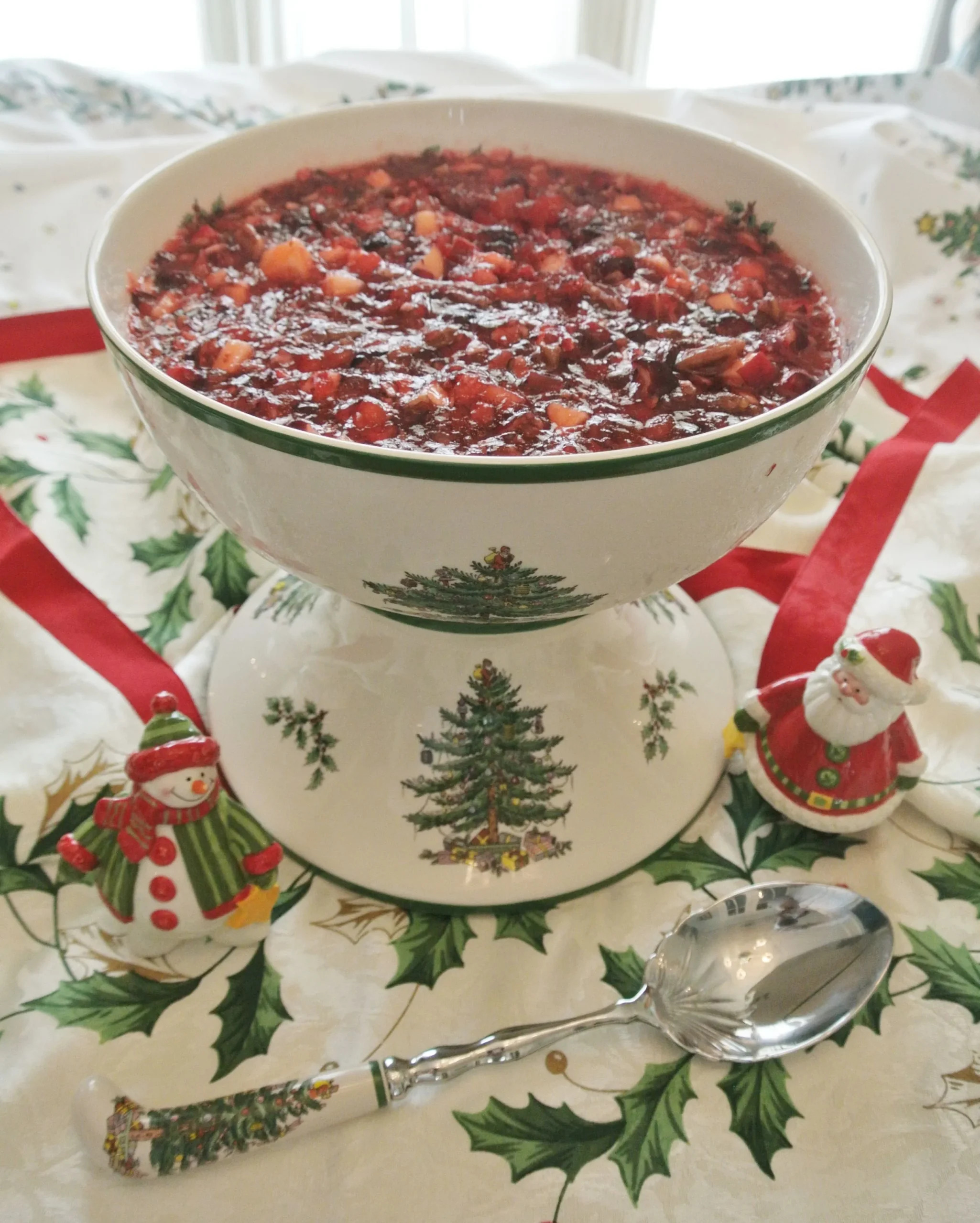 Christmas Salad with Warm Cranberry Dressing