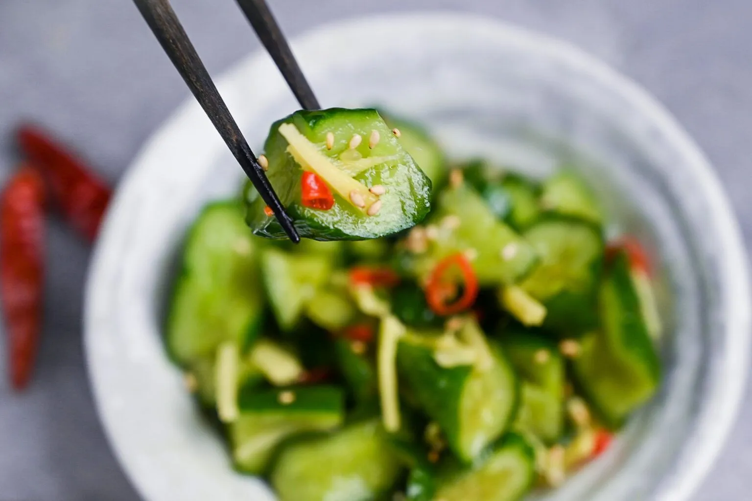 Chyuka Kyuri Tsukemono (Chinese Style Pickled Cucumber)