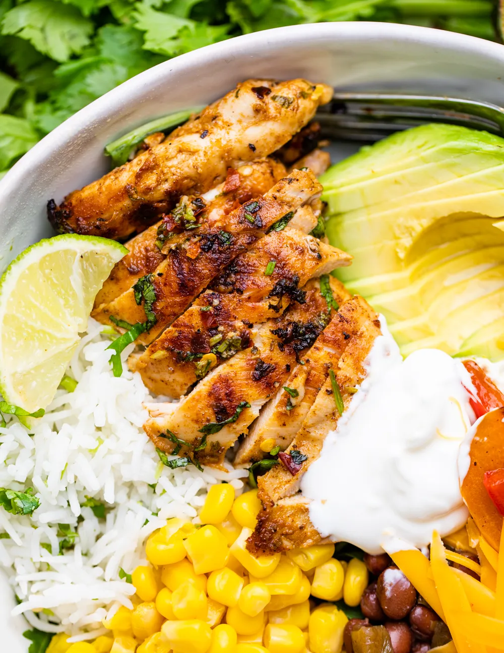 Cilantro Lime Chicken Burrito Bowls