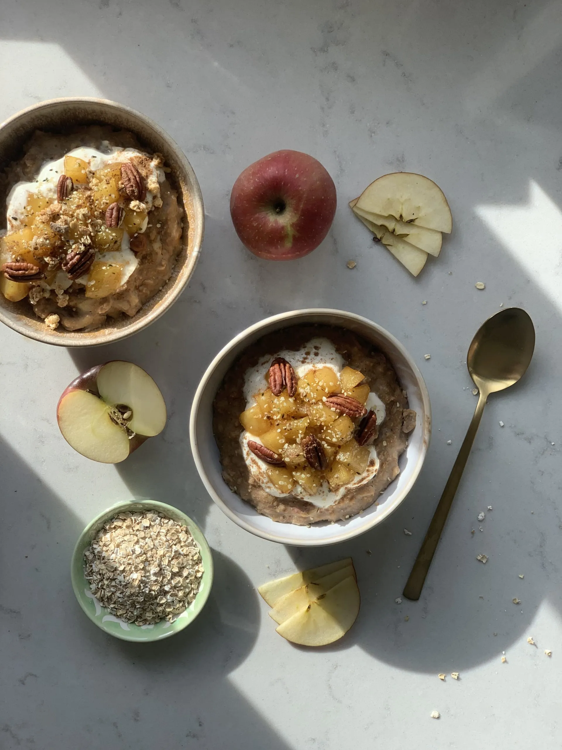 Cinnamon Chia Oatmeal with Caramelized Apple