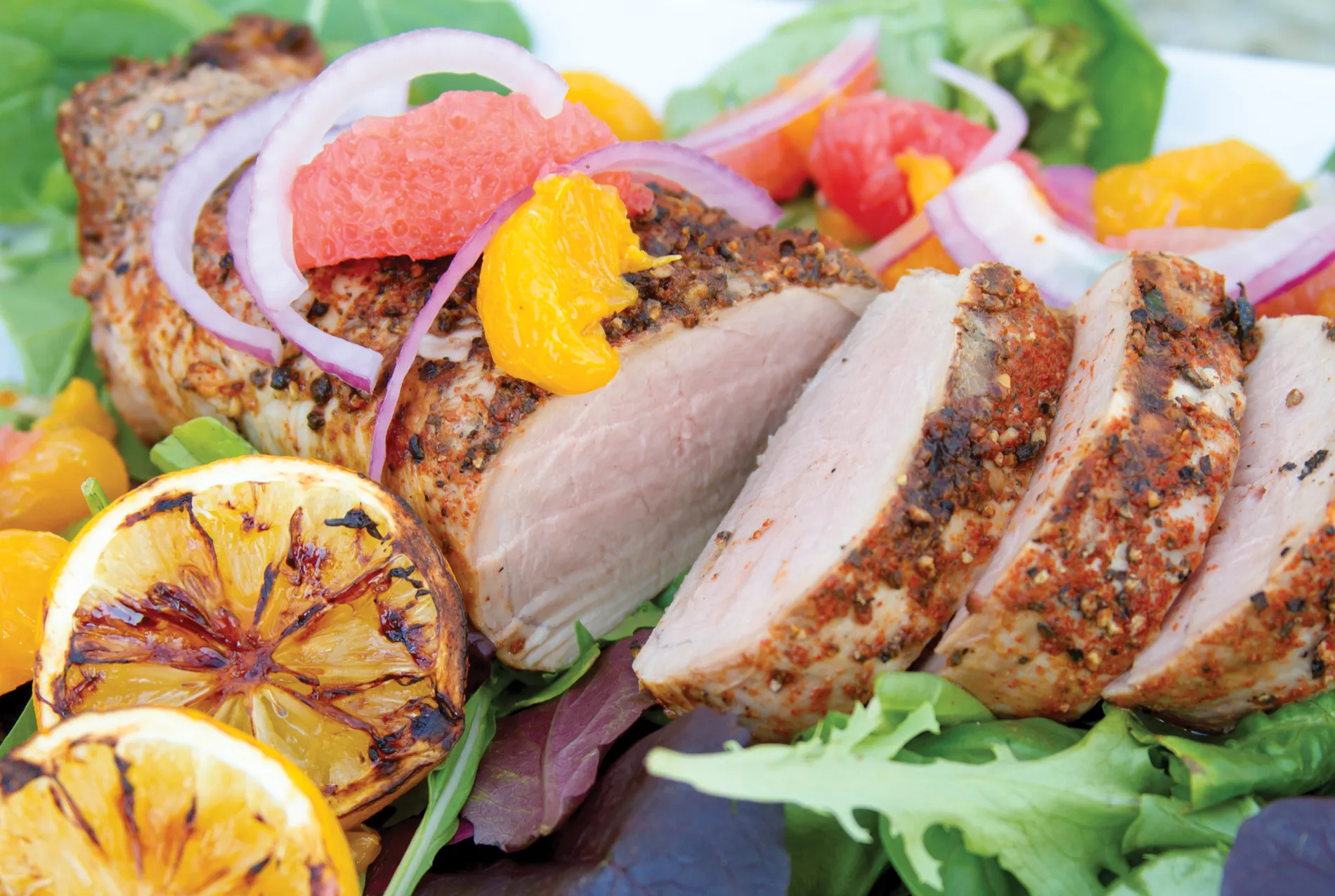 Citrus Pork with Peppercorns and Mango