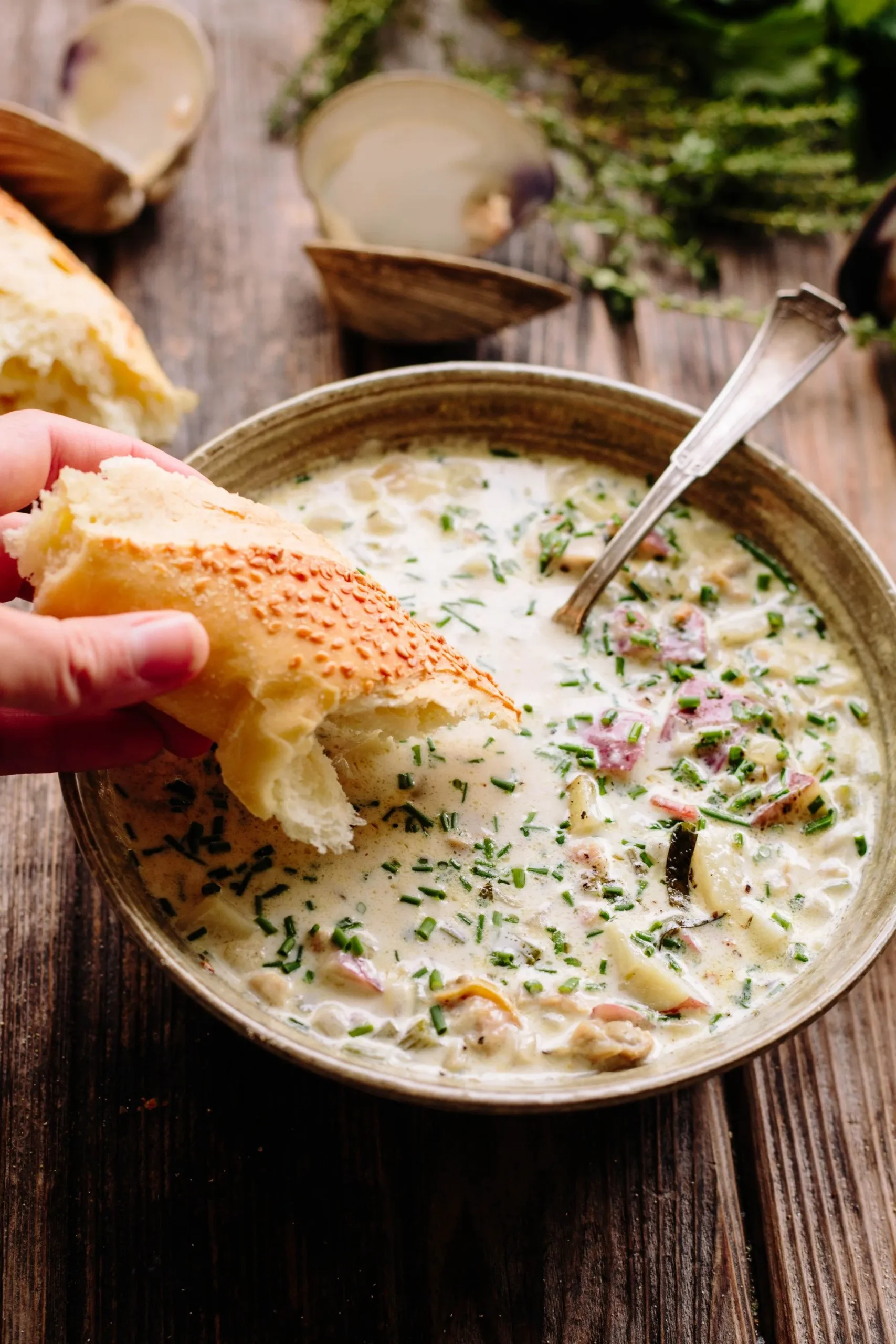 Clams in Cream and Thyme Broth
