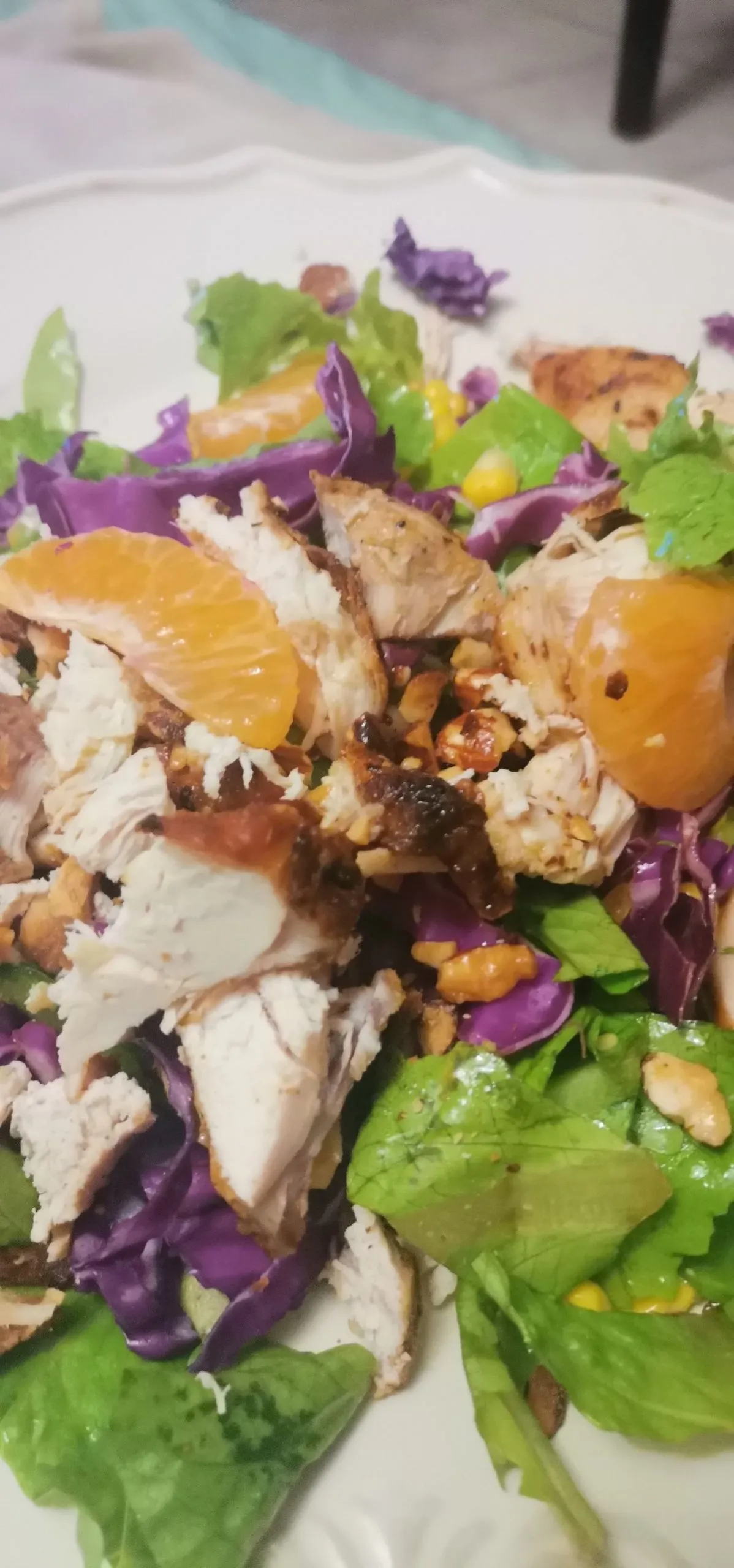 Clean Eating Mandarin Orange Chicken Salad with Dried Cranberries