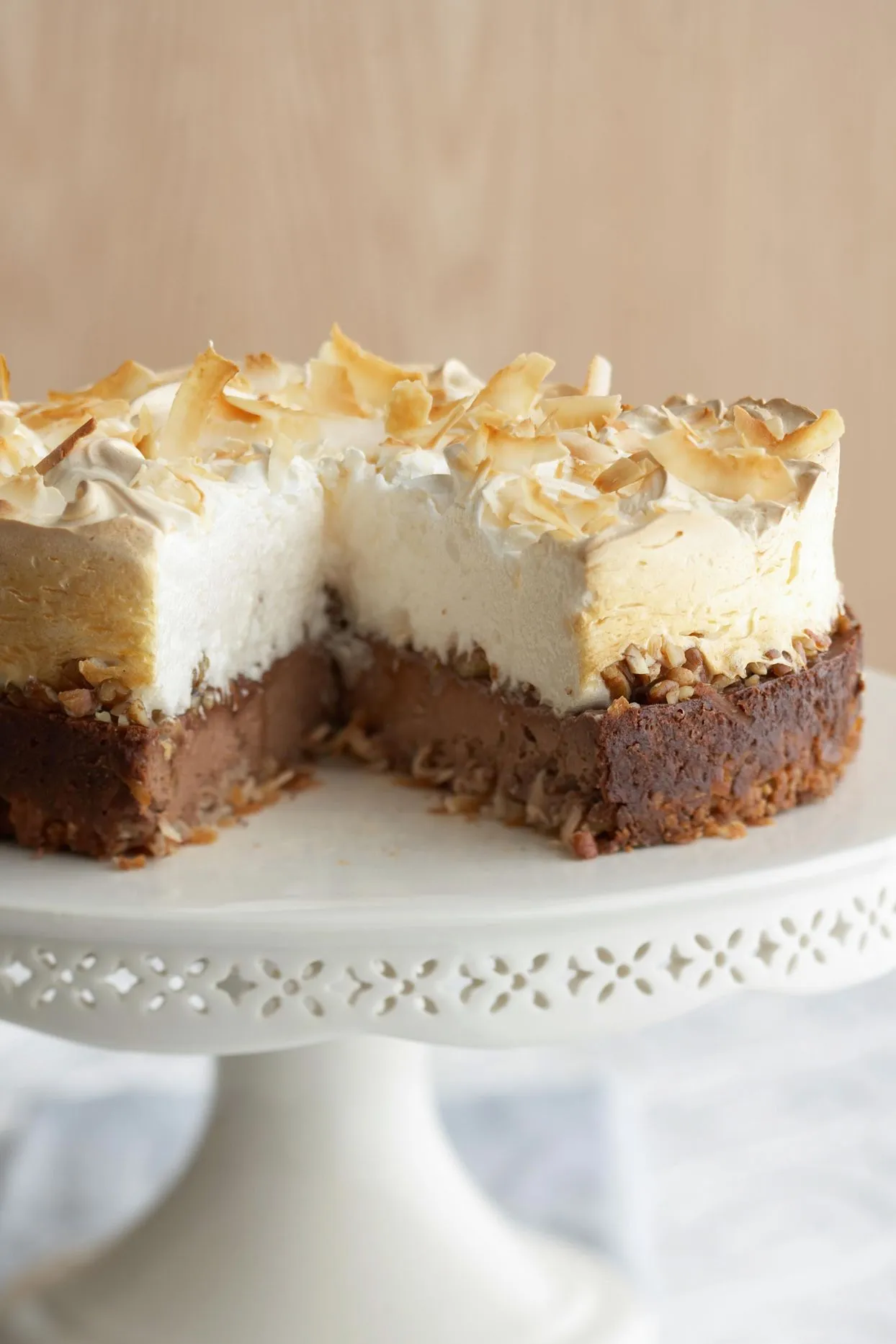 Cocoa Nut Meringue Cheesecake