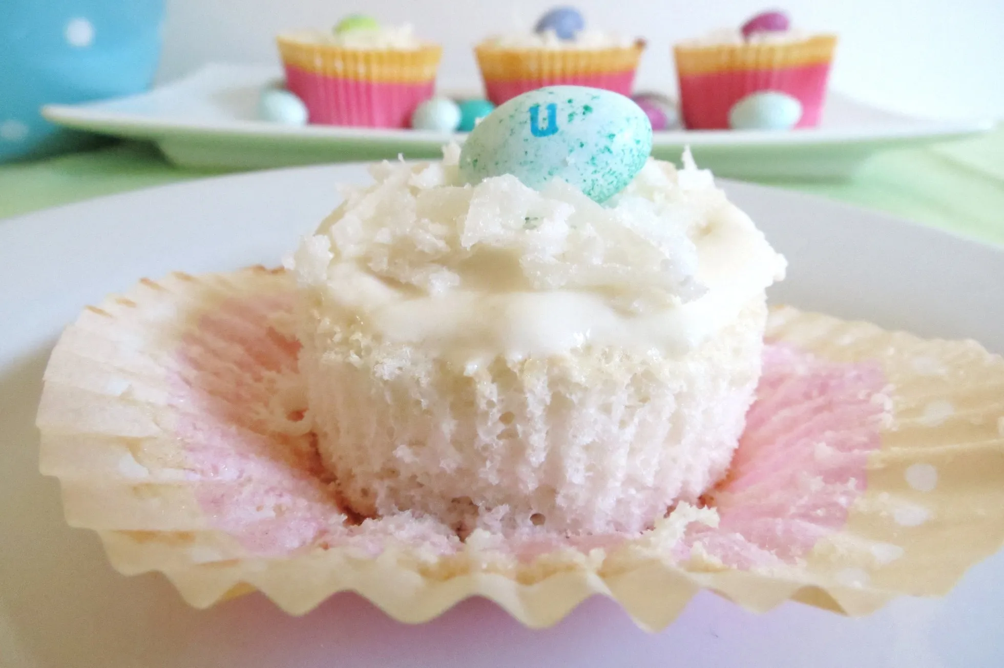 Coconut Angel Food Cupcakes