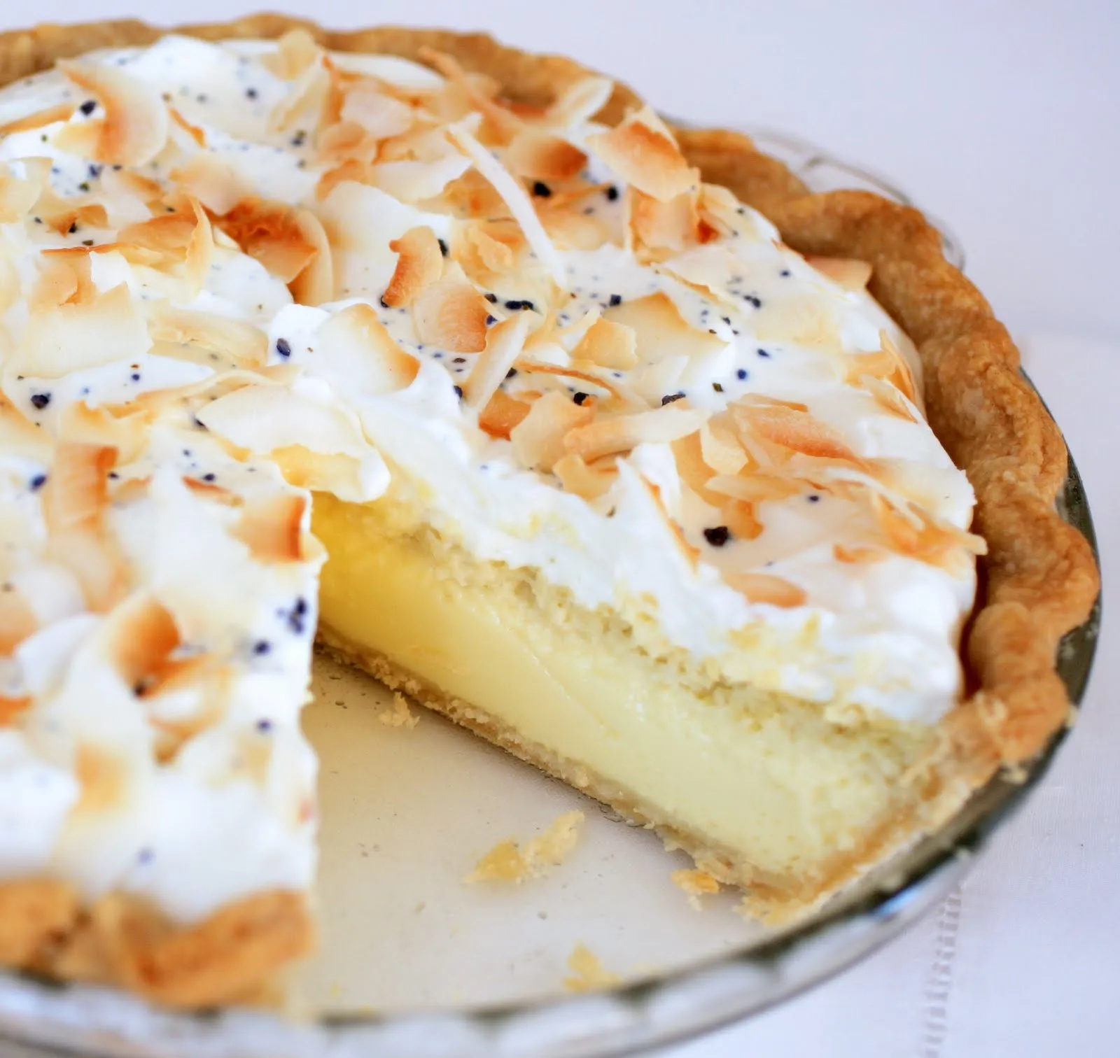Coconut Custard Pie with Coconut Whipped Cream