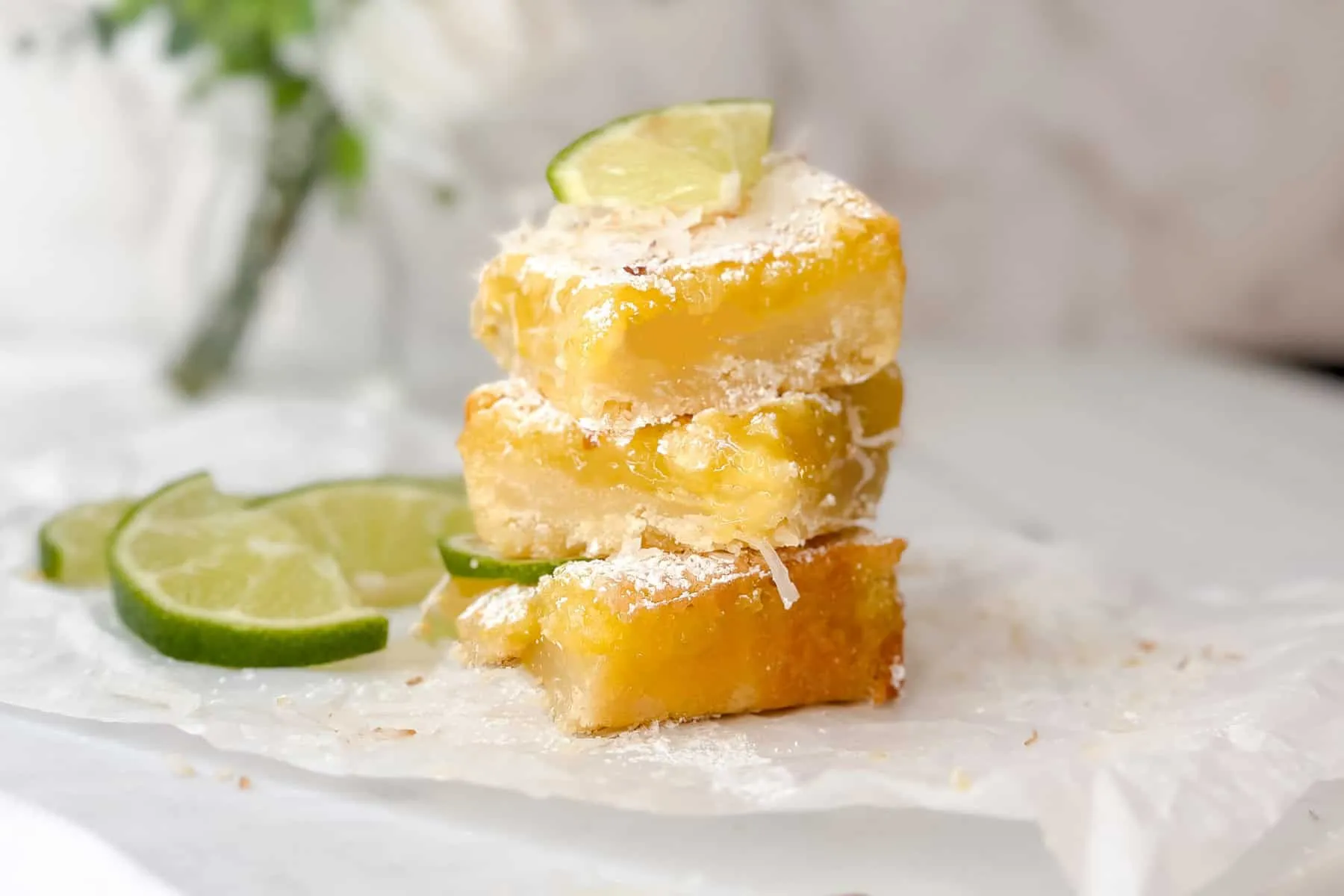 Coconut Lime Bars with Hazelnut Shortbread Crust