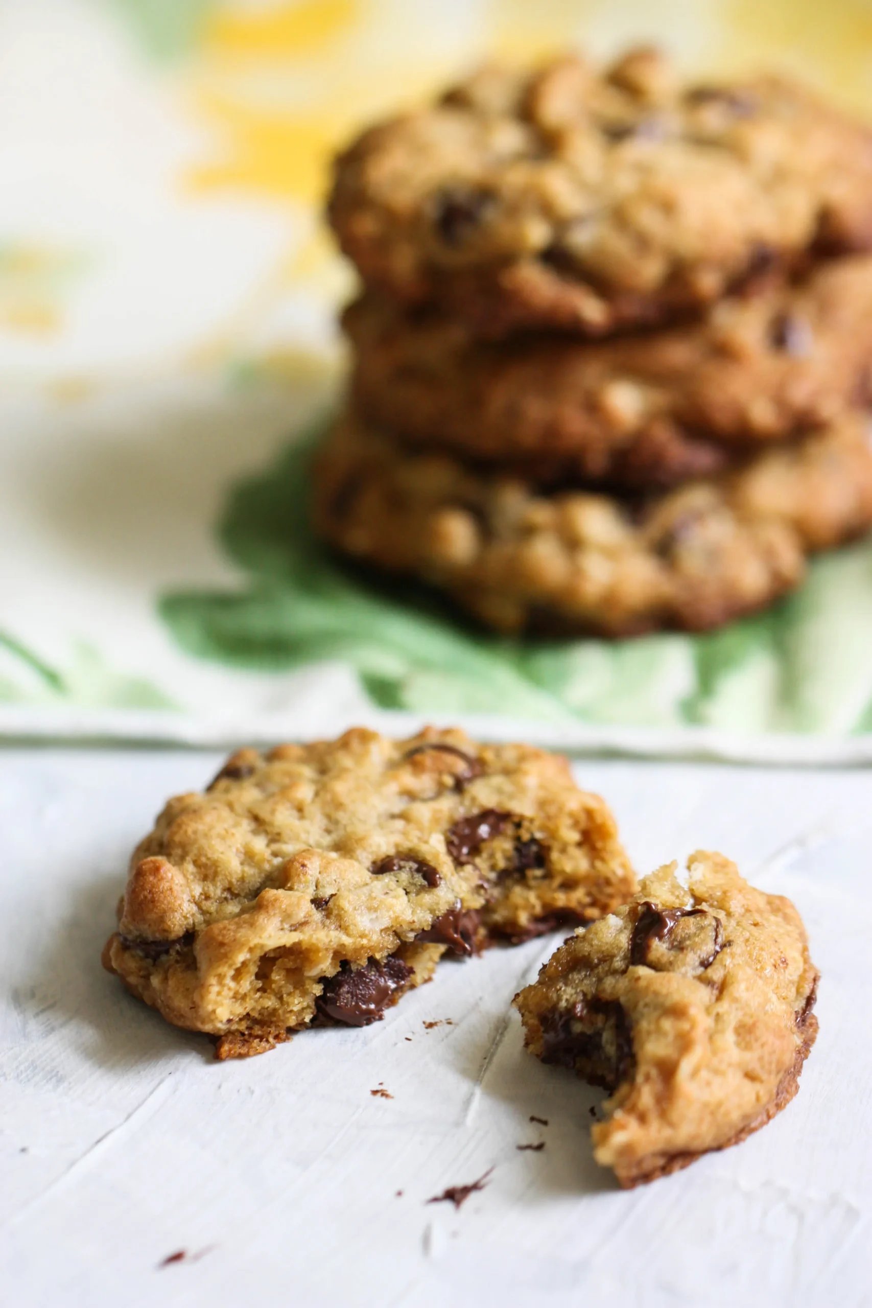 Coconut Oat Chocolate Chip Cookies Made with Coconut Oil