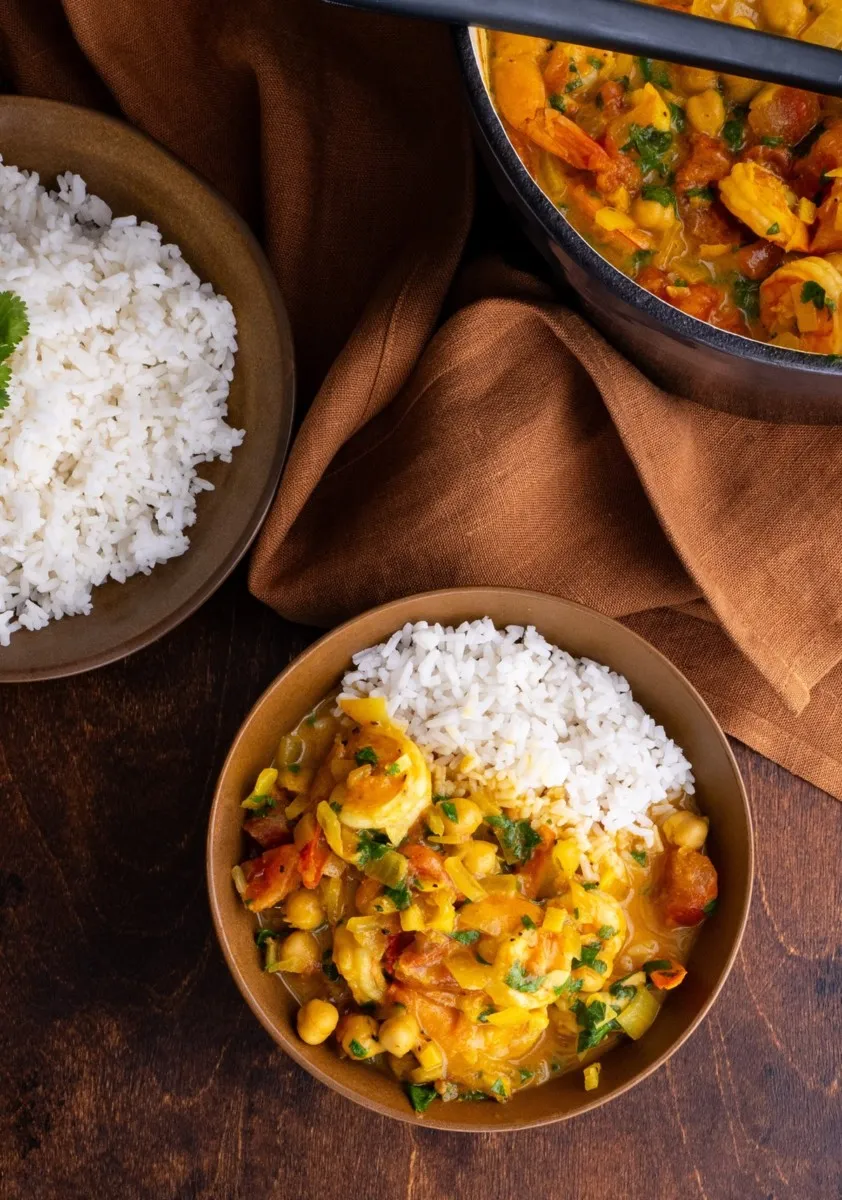 Coconut Shrimp and Chickpea Curry