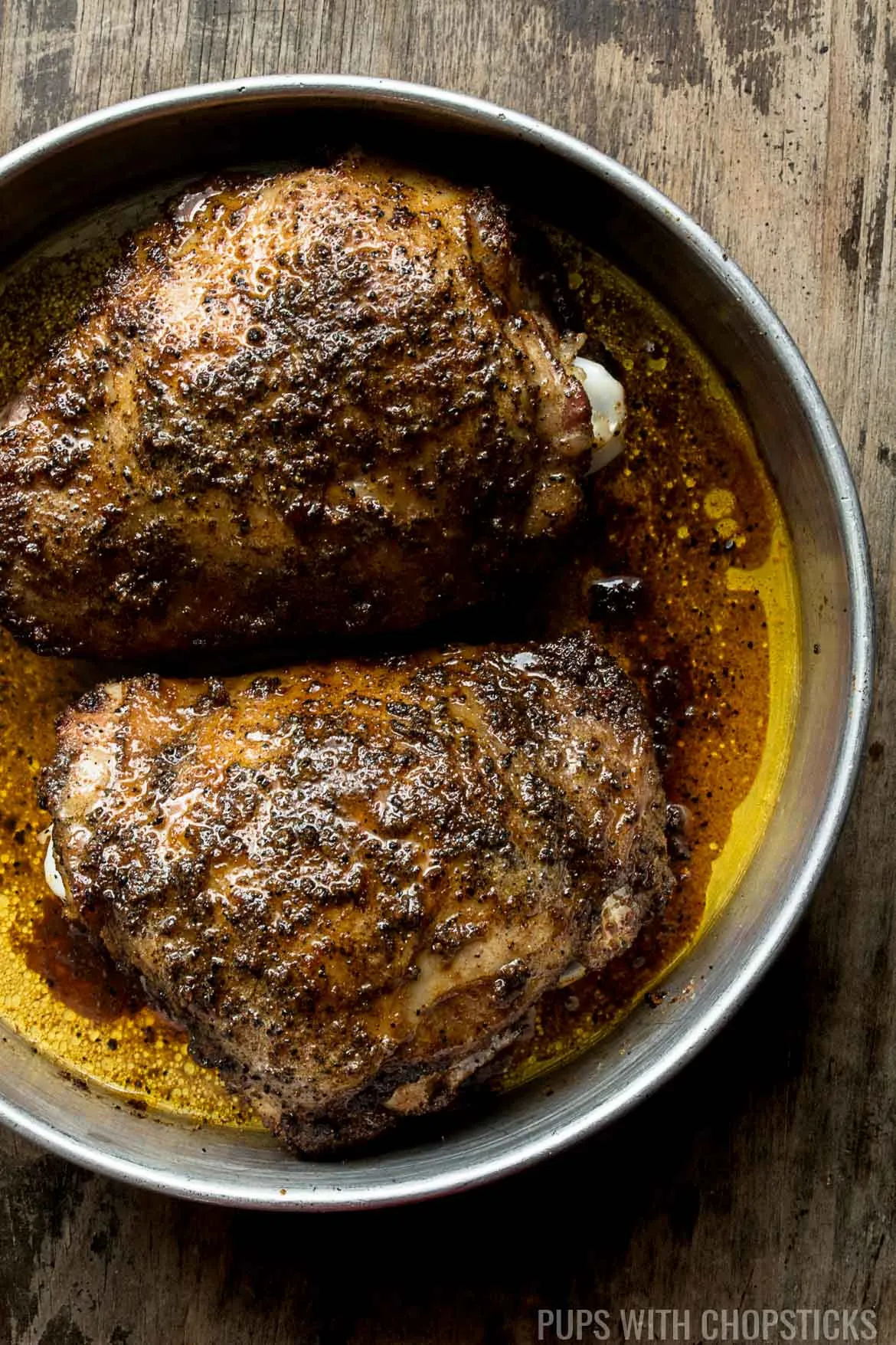 Coffee Rub Roasted Turkey Thighs