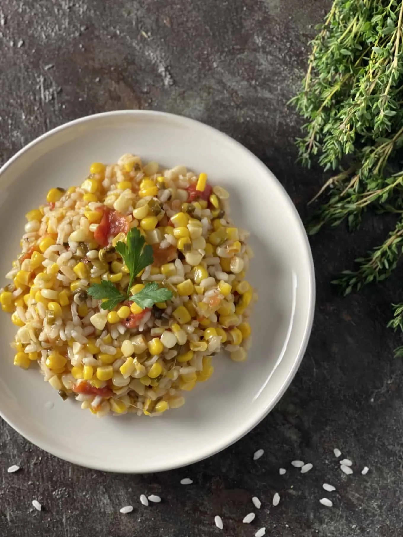 Corn Risotto with Roasted Tomatoes