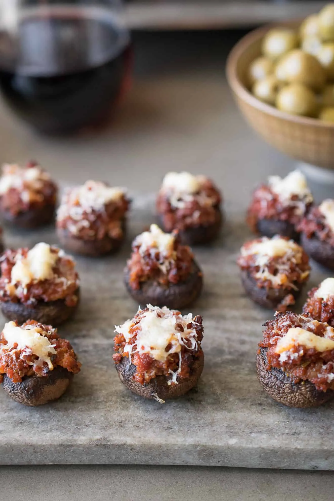 Cornbread Chorizo Stuffed Mushrooms