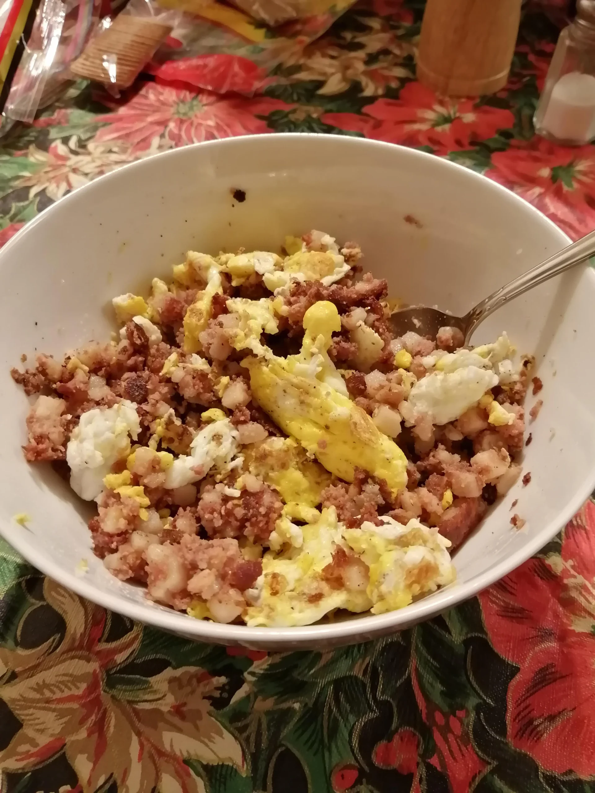 Corned Beef Hash with Scrambled Eggs