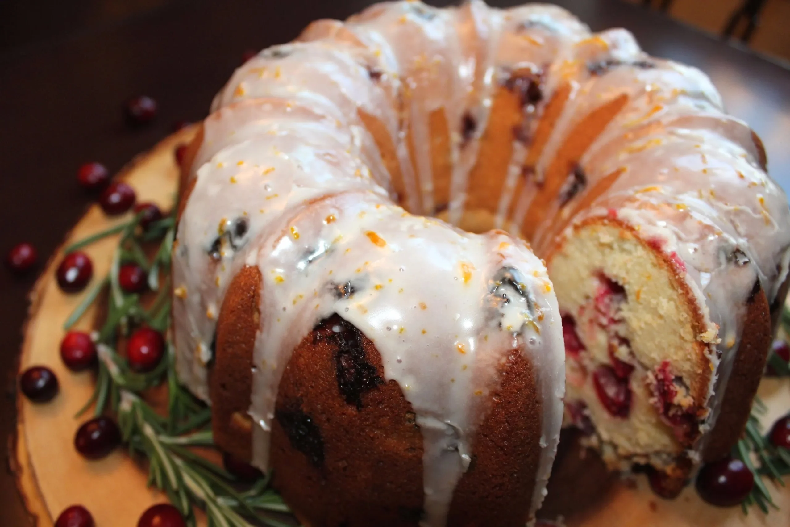 Cranberry Orange Cream Cheese Pound Cake