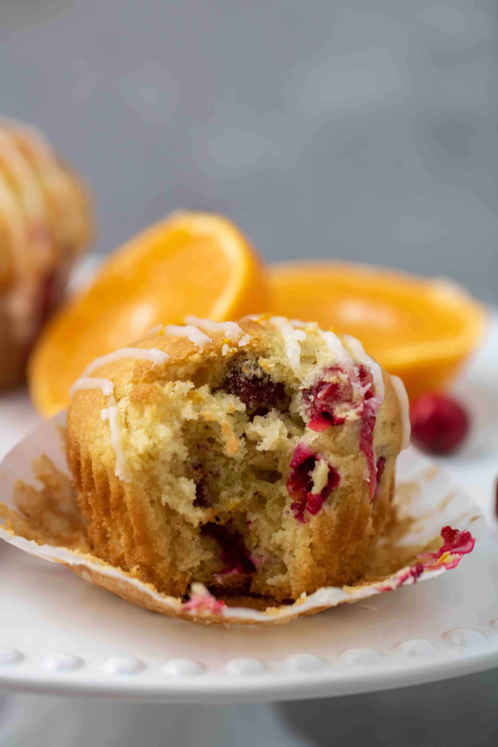 Cranberry Orange Muffins with Orange Glaze