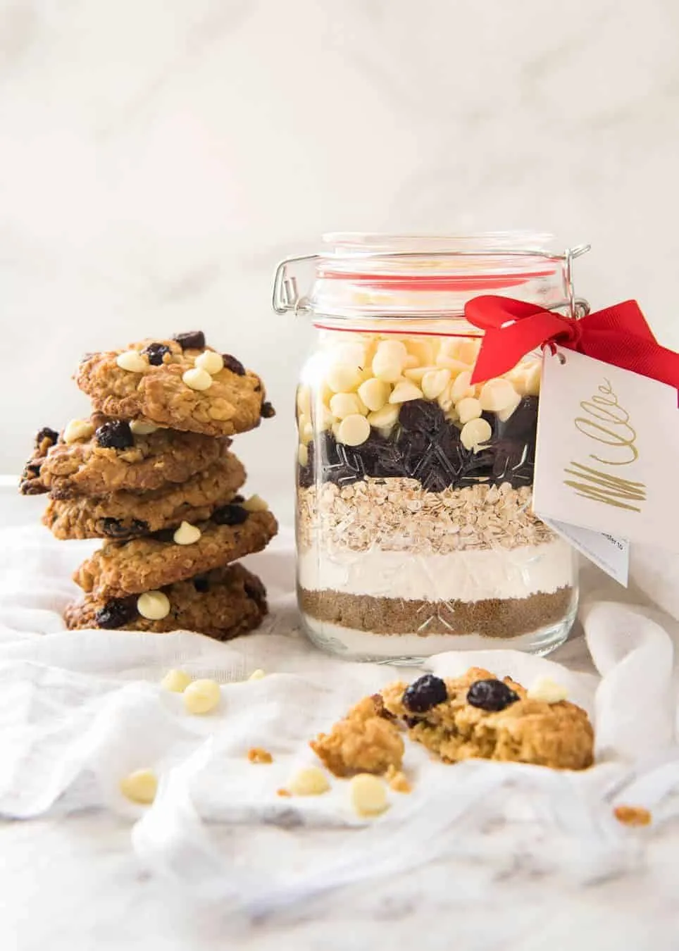 Cranberry White Chocolate Cookies in a Jar