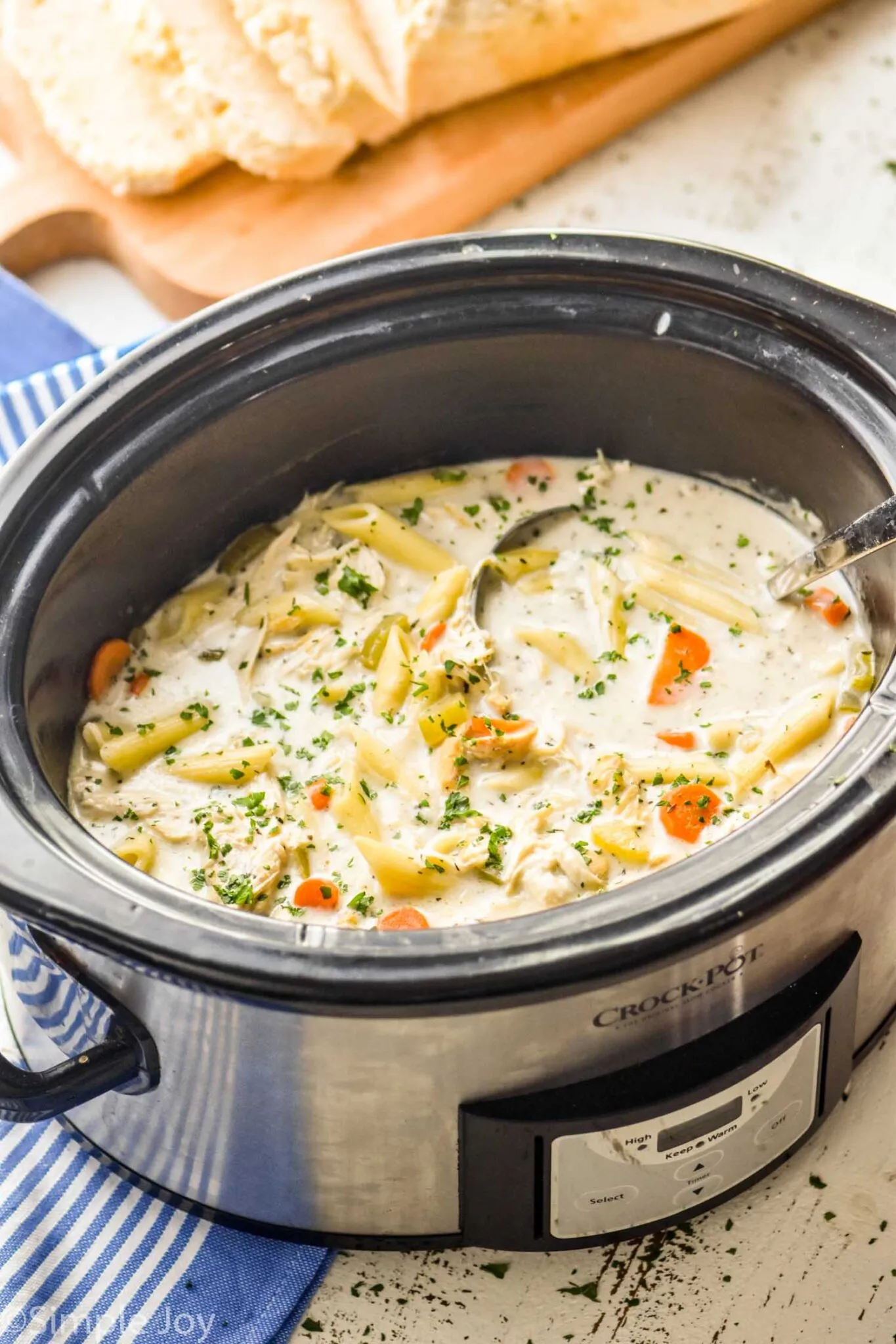 Creamy Crock Pot Chicken Noodles
