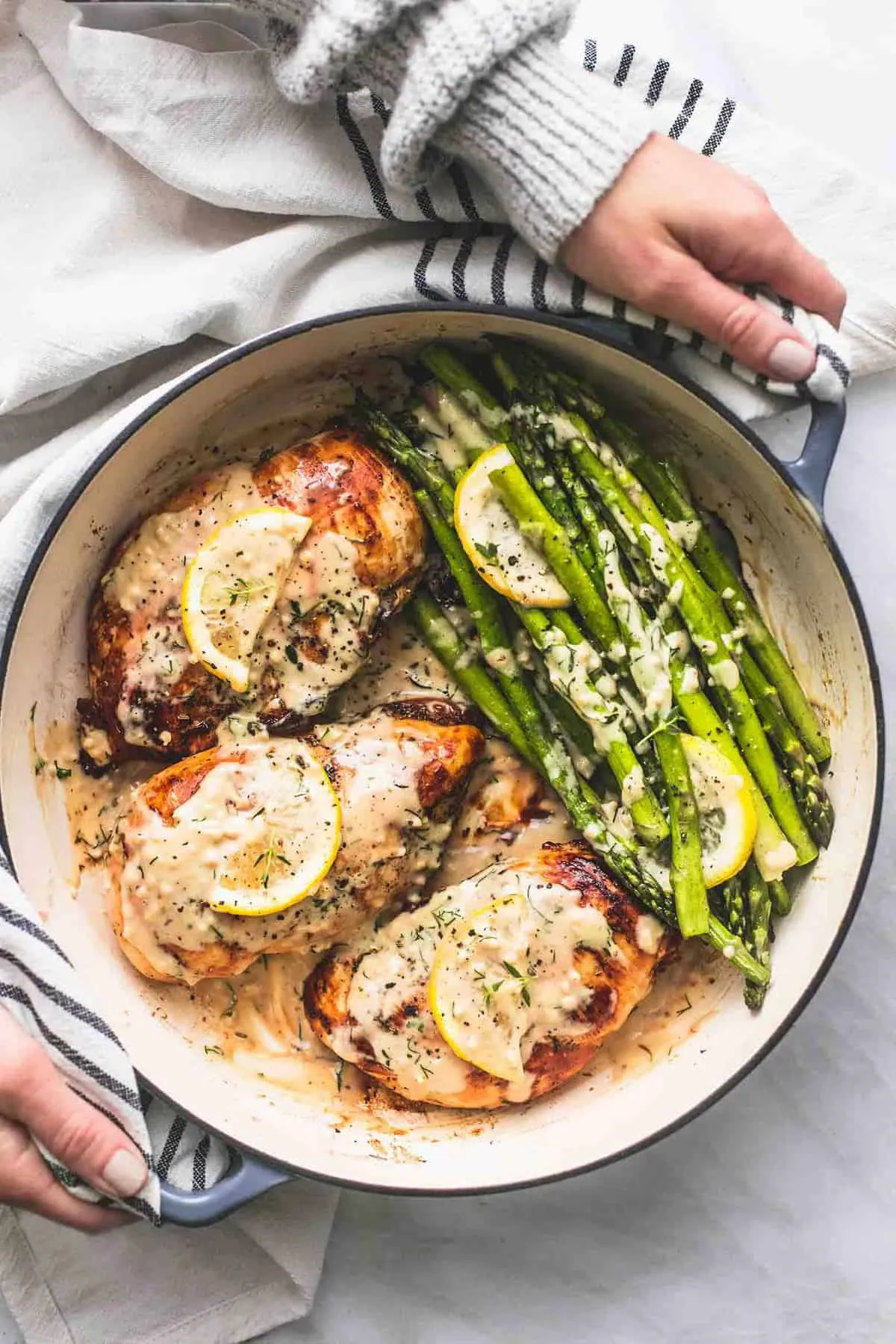 Creamy Lemon Garlic Chicken with Asparagus
