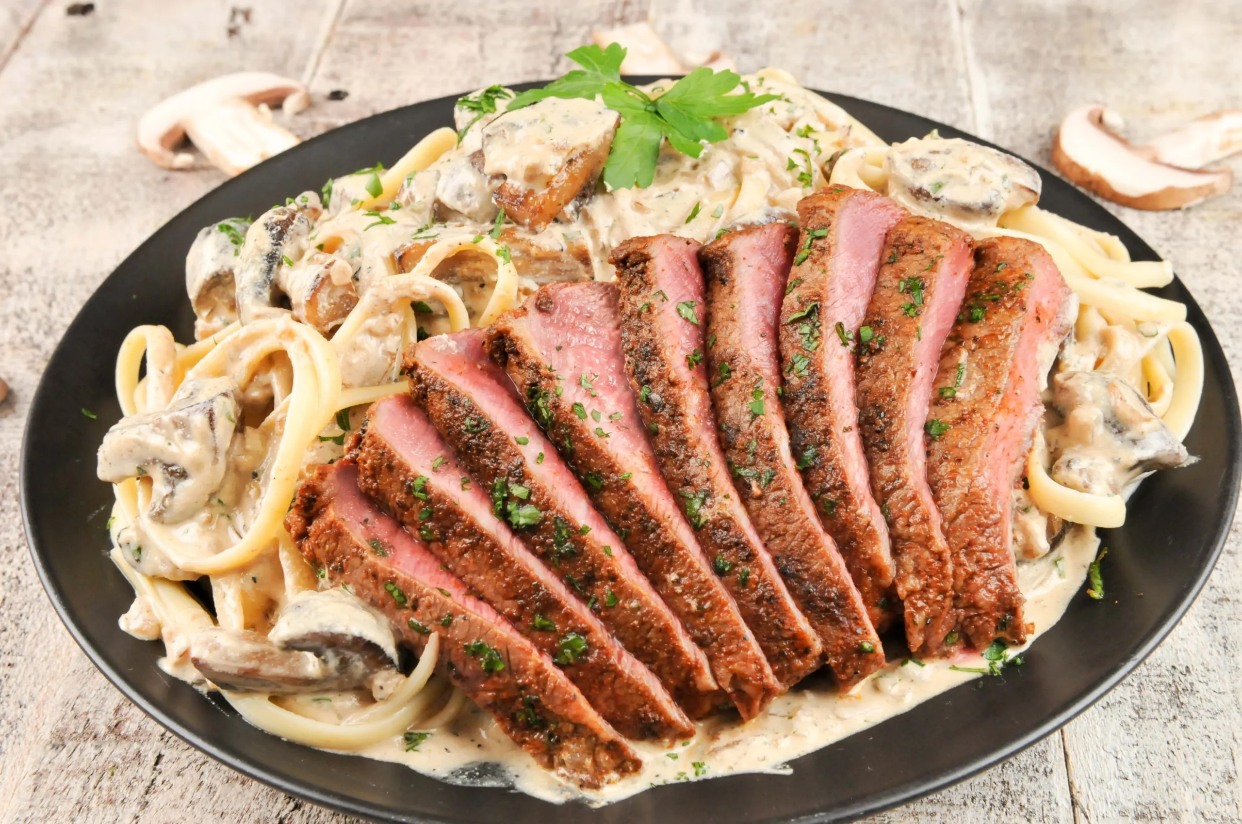 Creamy Mushroom and Steak Pasta