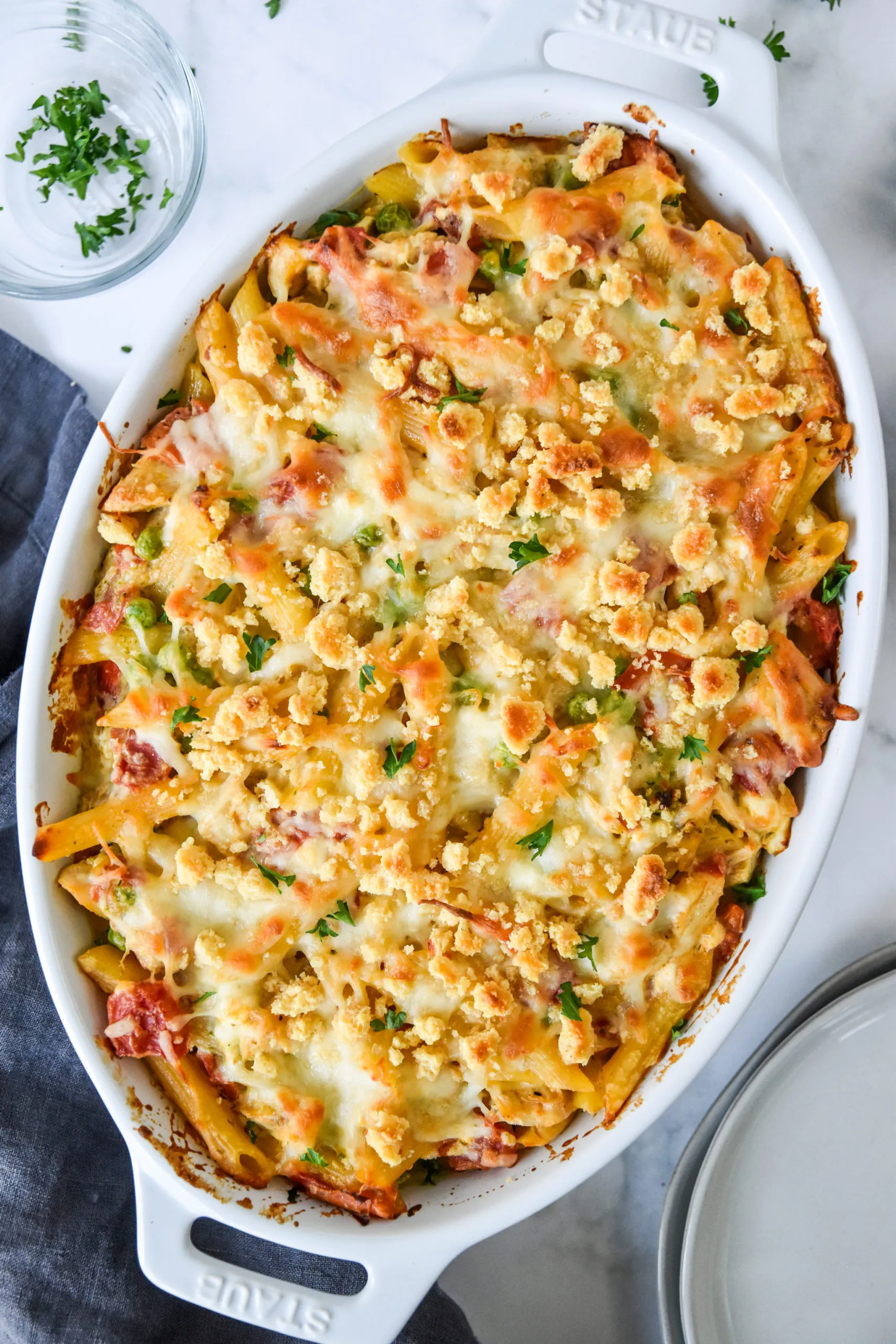 Creamy Pesto Pasta Bake