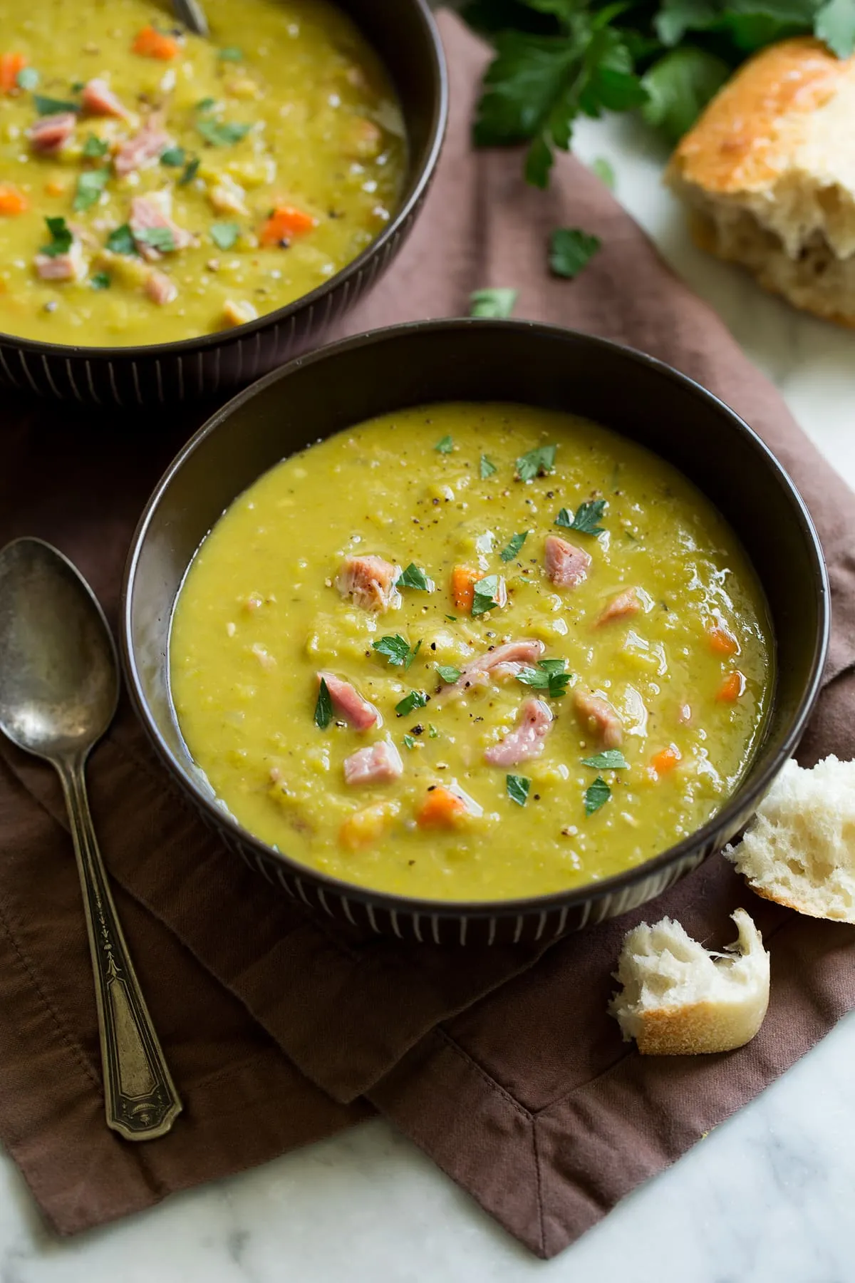 Creamy Split Pea and Garbanzo Soup