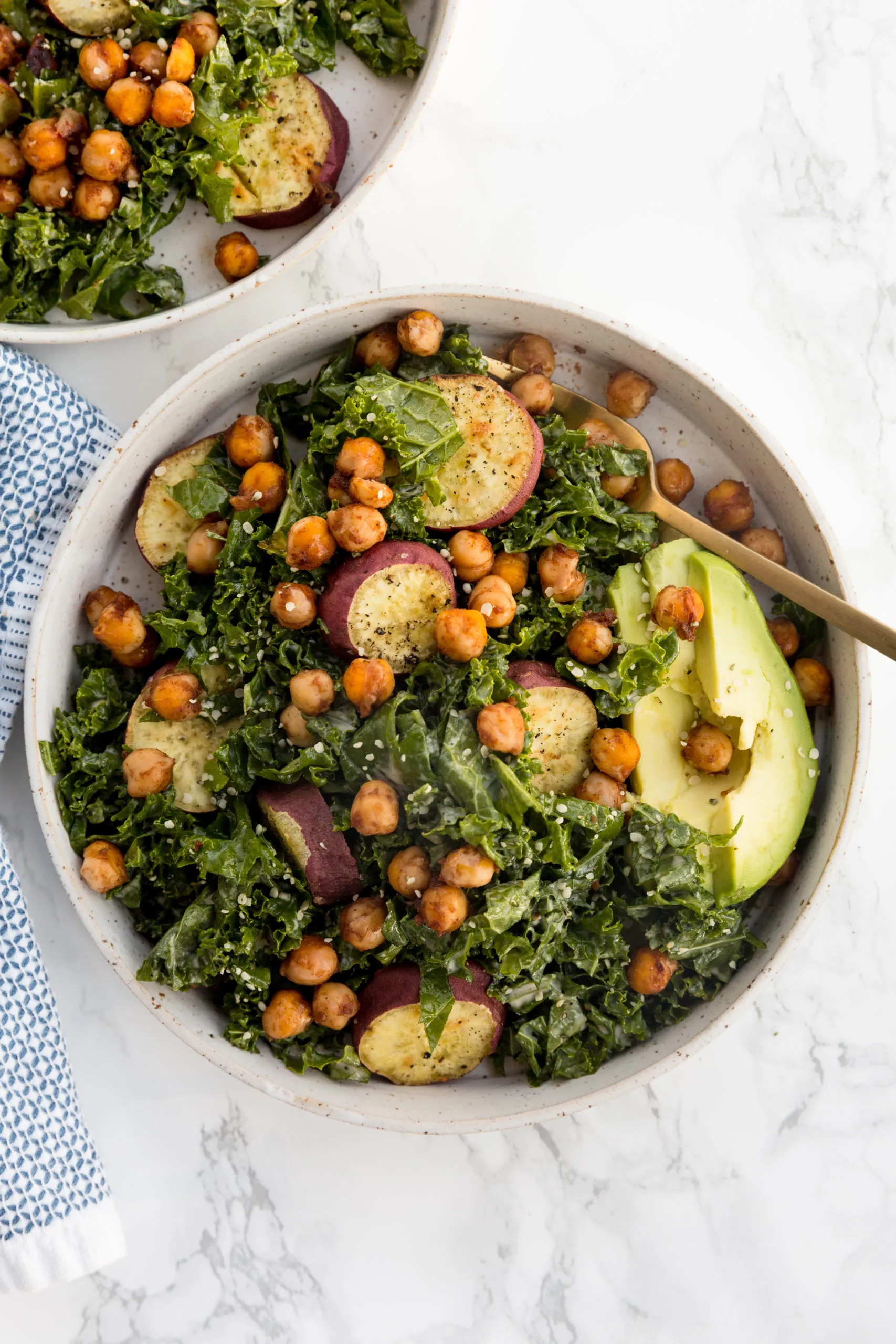 Creamy Summer Salad with Crispy BBQ Chickpeas
