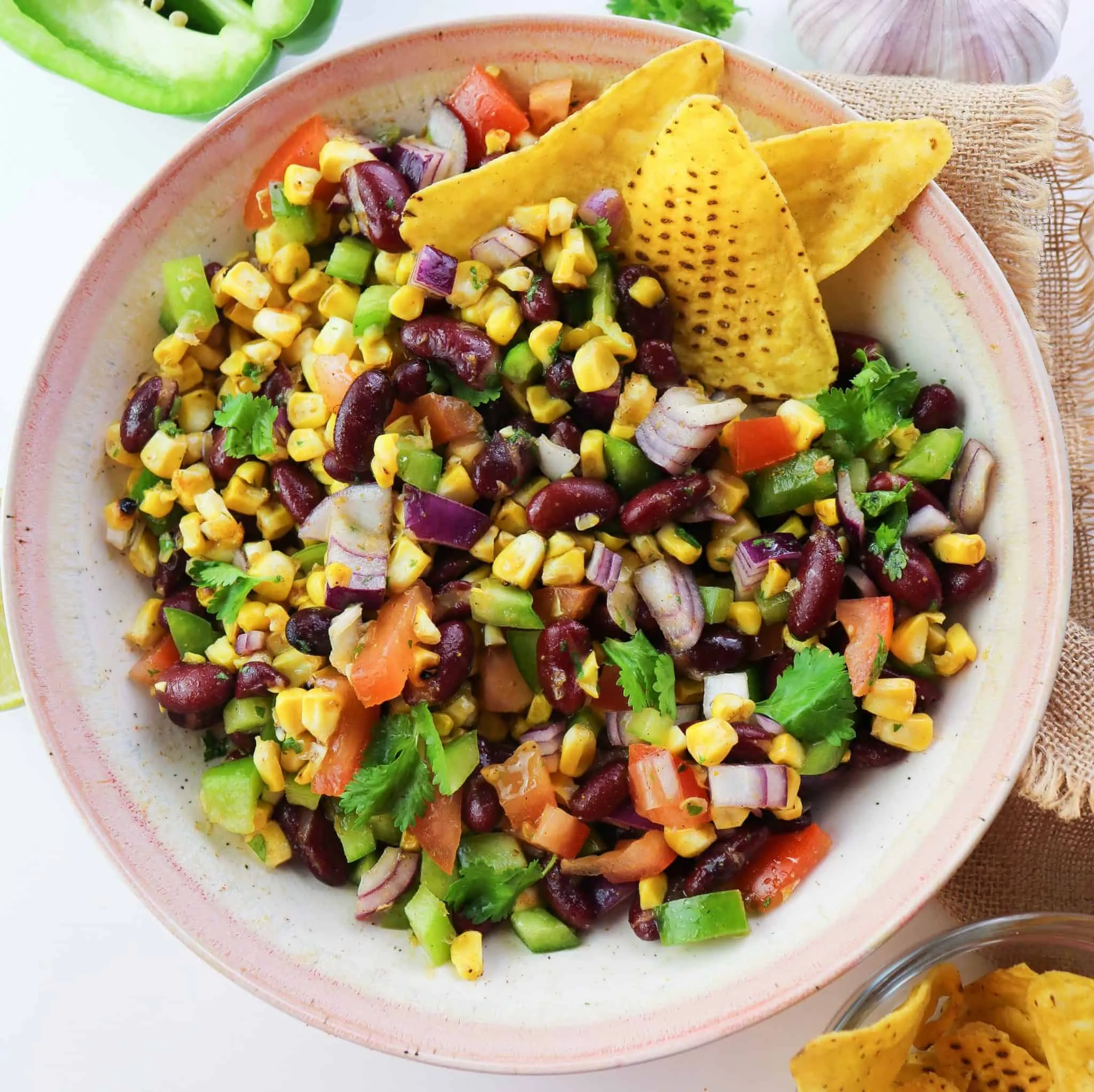 Creamy Tex Mex Corn Salad with Green Chile Dressing