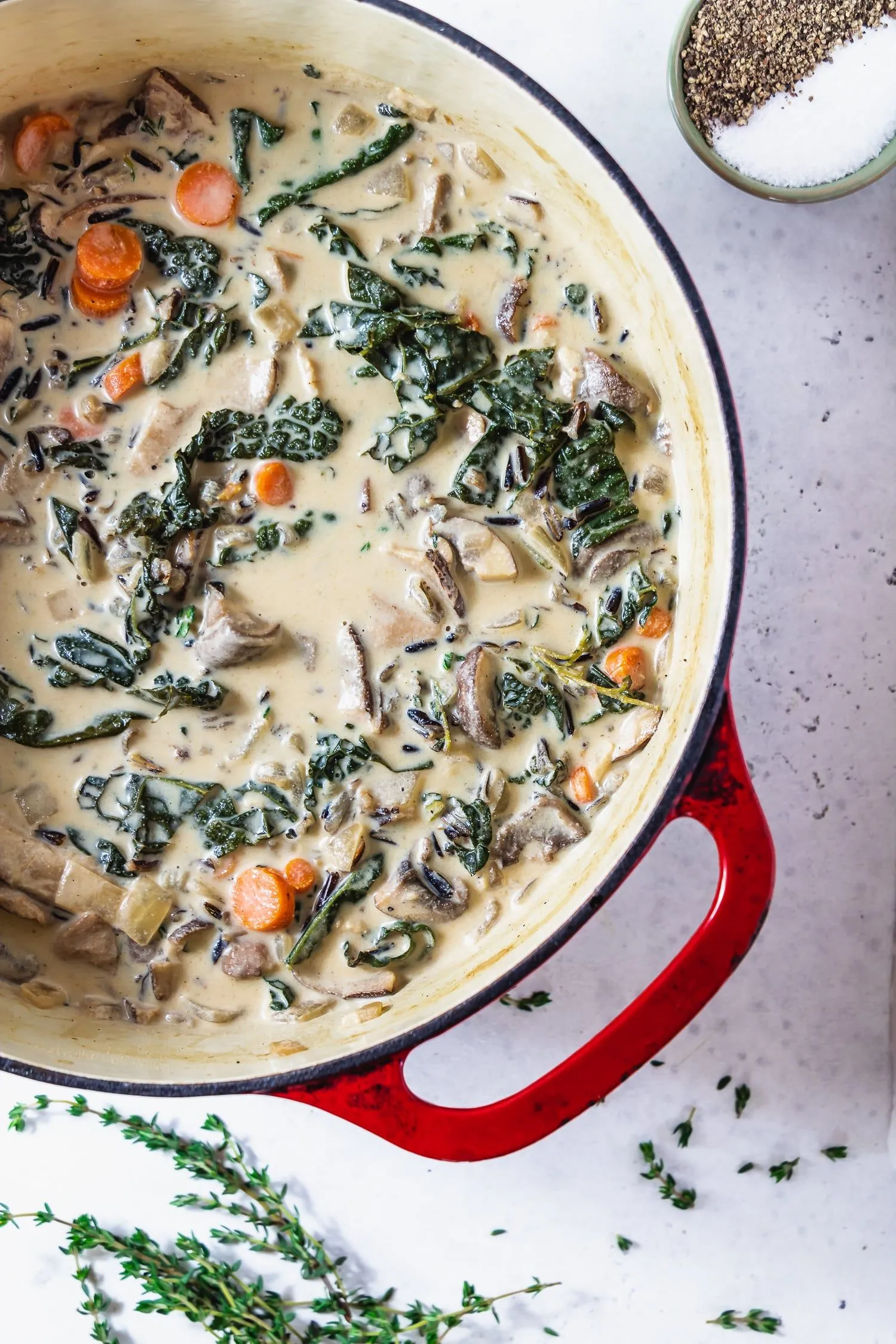 Creamy Wild Rice Soup with Mushrooms
