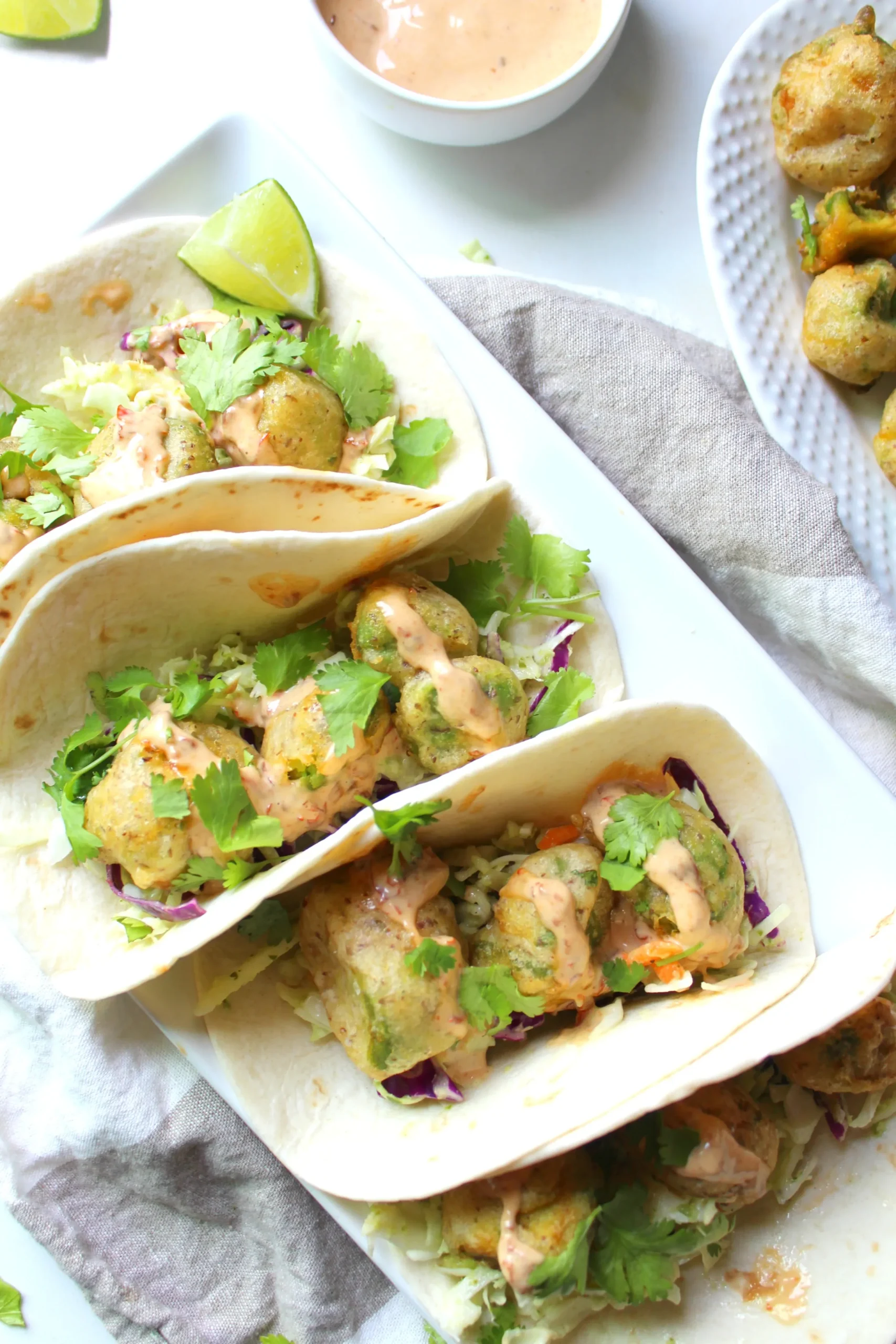 Crispy Avocado Tacos with Vegan Chipotle Lime Aioli
