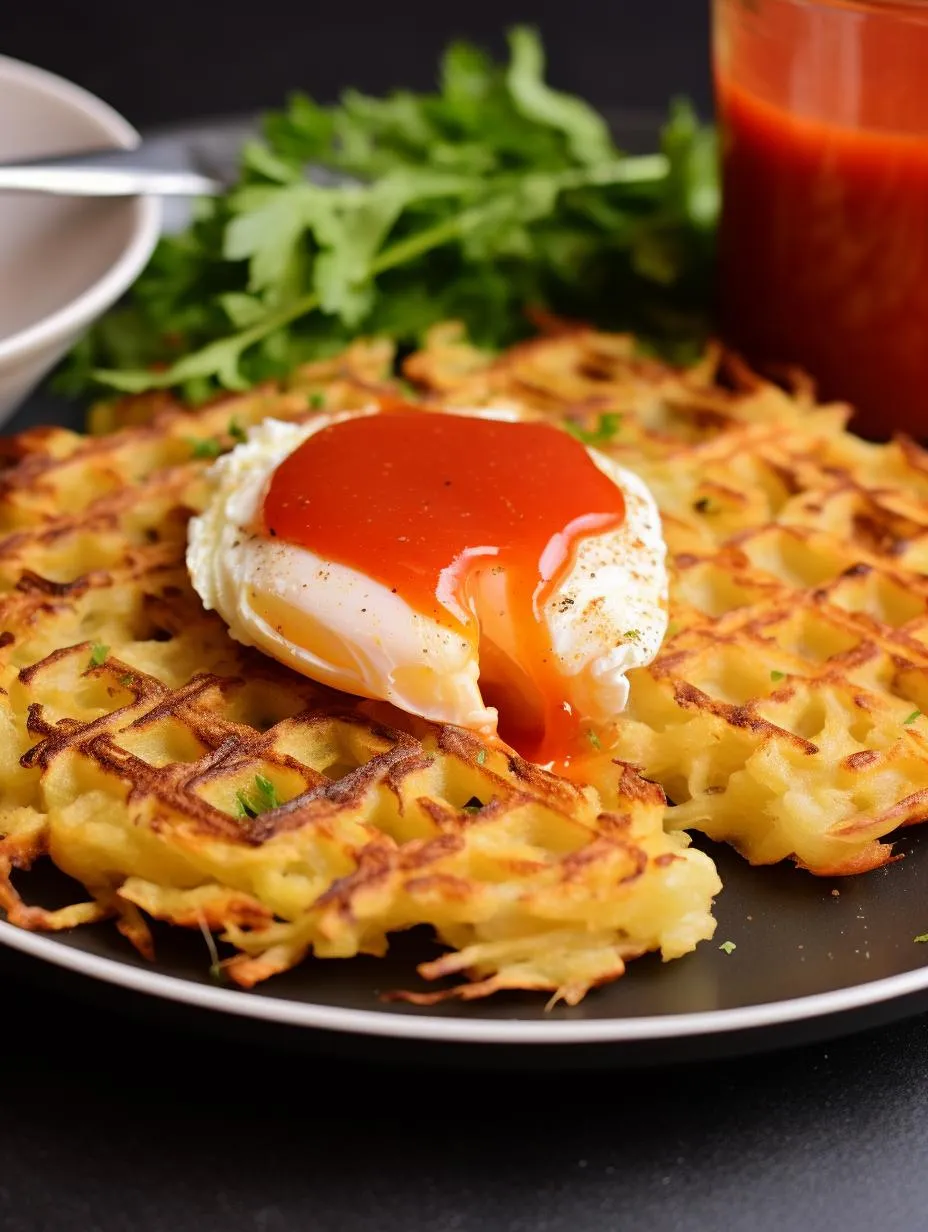 Crispy Cheddar Hash Brown Waffles